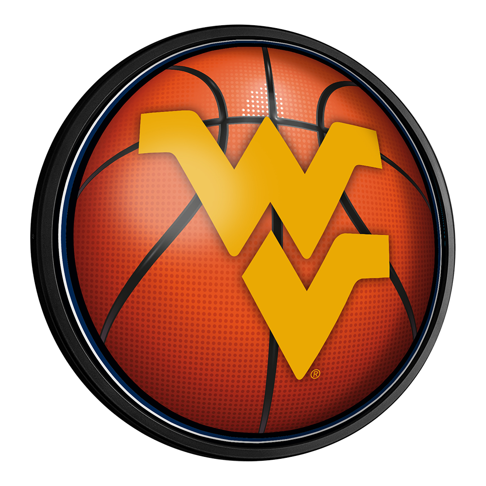 West Virginia Mountaineers: Basketball - Round Slimline Lighted Wall Sign