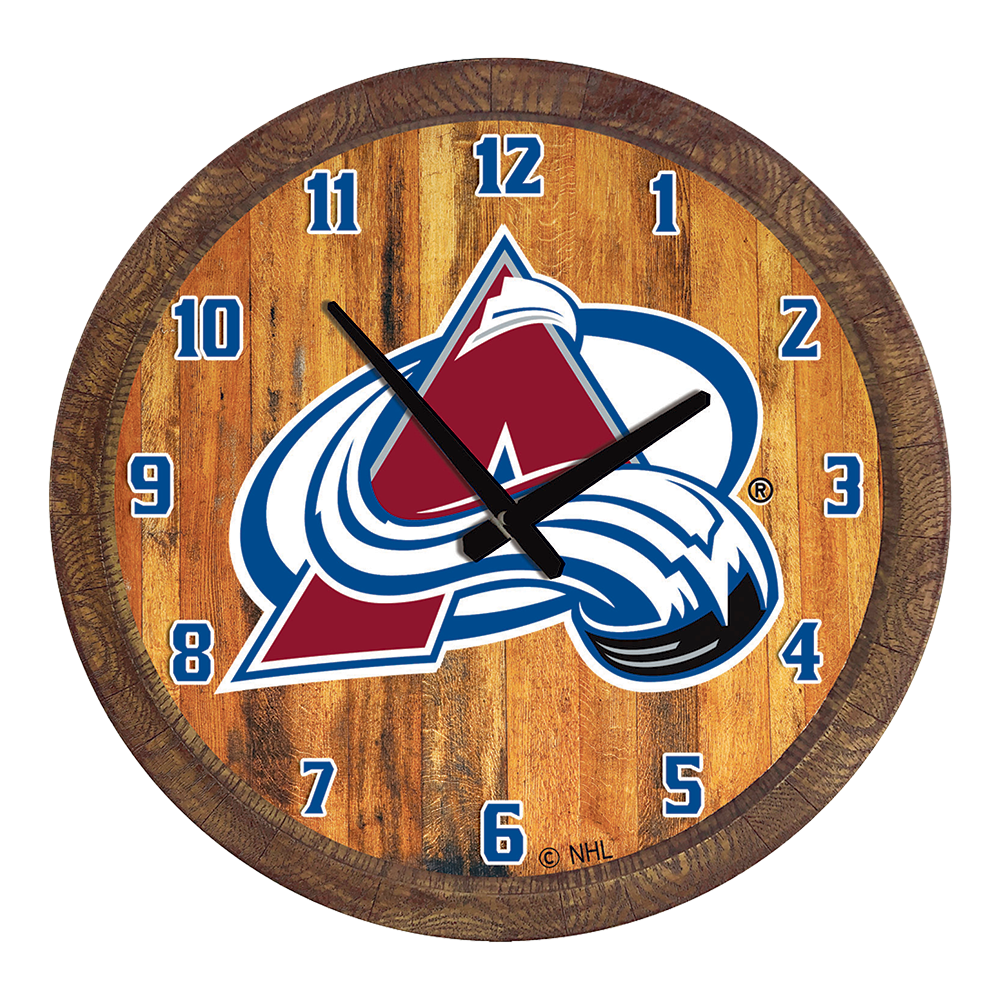 Colorado Avalanche "Faux" Barrel Top Wall Clock  