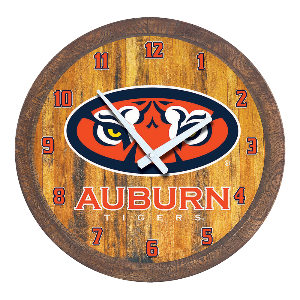 Auburn Tigers: "Faux" Barrel Top Wall Clock  