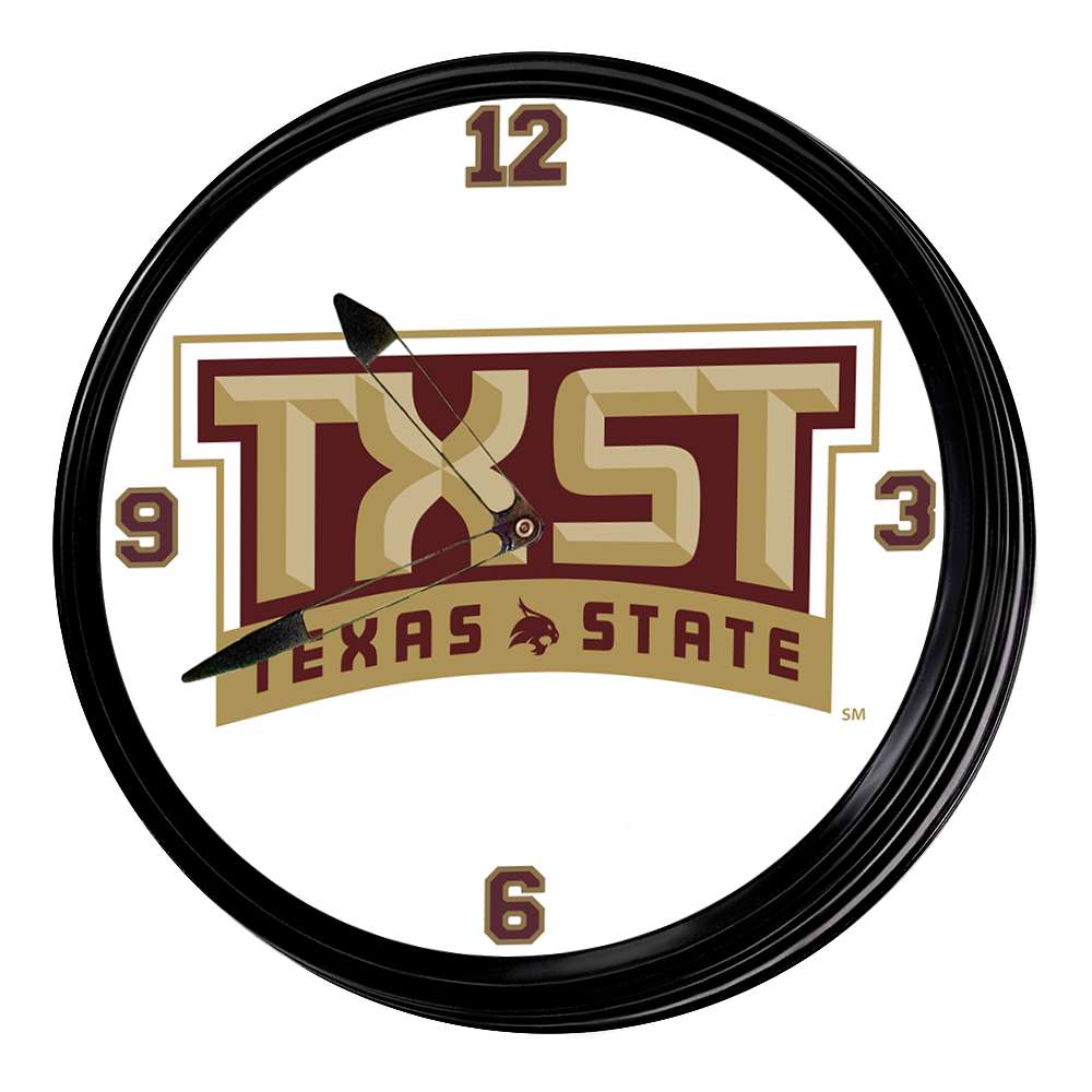 Texas State Bobcats TXST - Retro Lighted Wall Clock