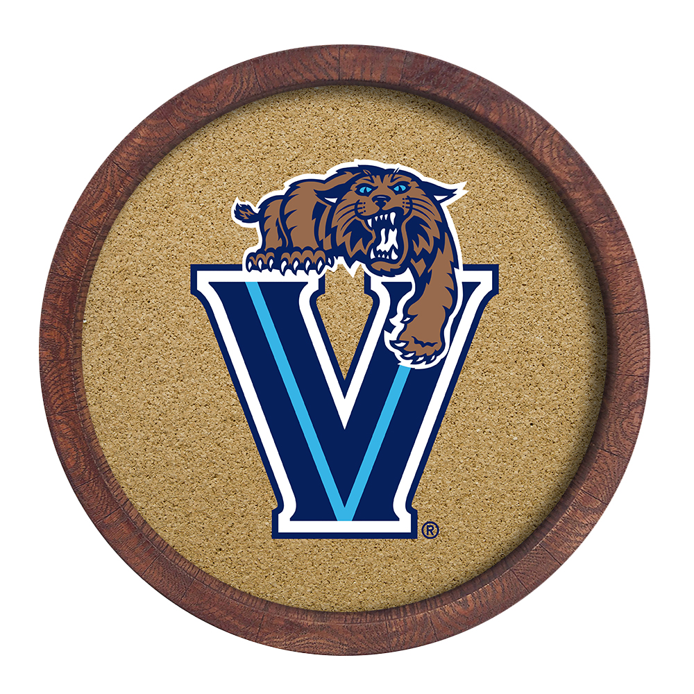 Villanova Wildcats: Mascot - "Faux" Barrel Framed Cork Board  