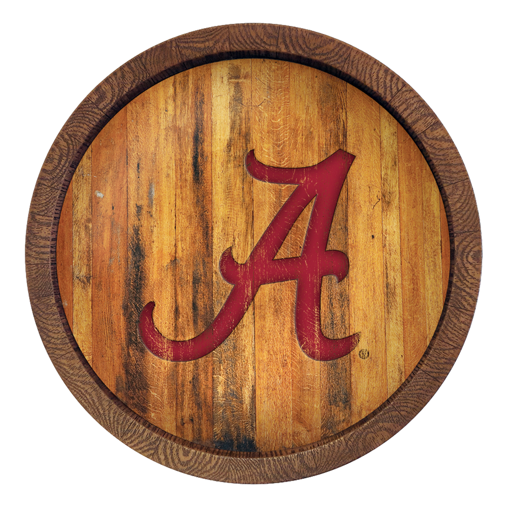 Alabama Crimson Tide: Weathered "Faux" Barrel Top Sign  