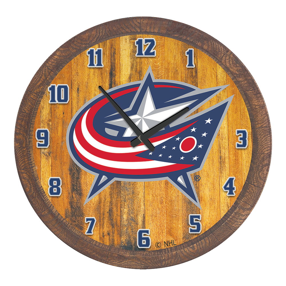 Columbus Blue Jackets: "Faux" Barrel Top Wall Clock  