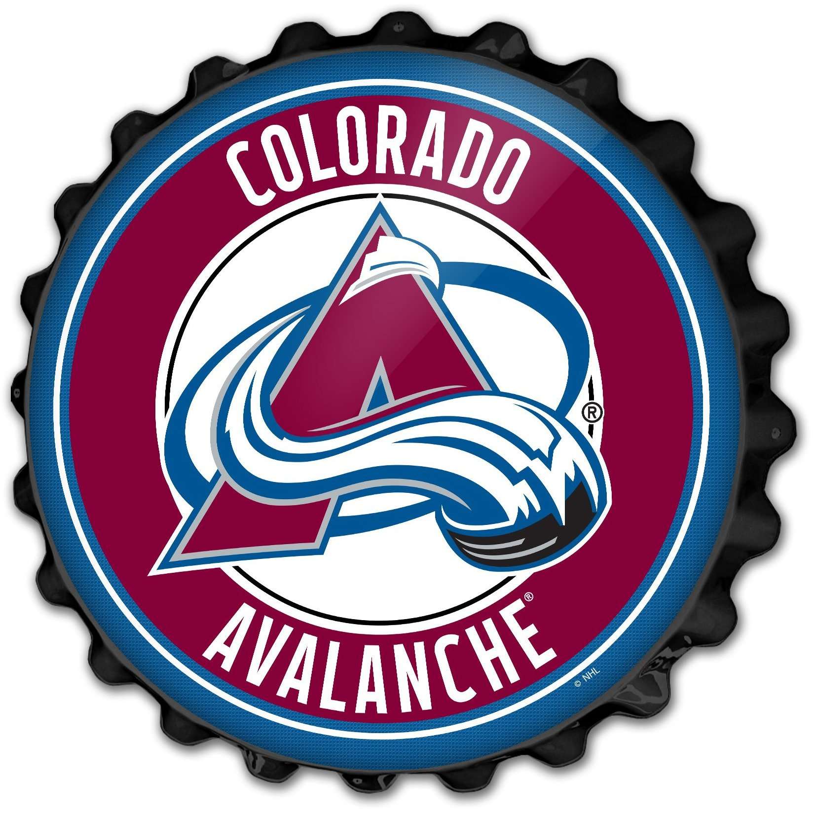 Colorado Avalanche Bottle Cap Wall Sign