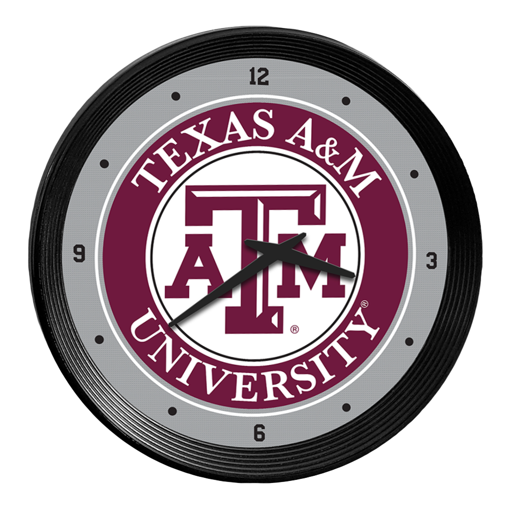 Texas A&M Aggies: Ribbed Frame Wall Clock
