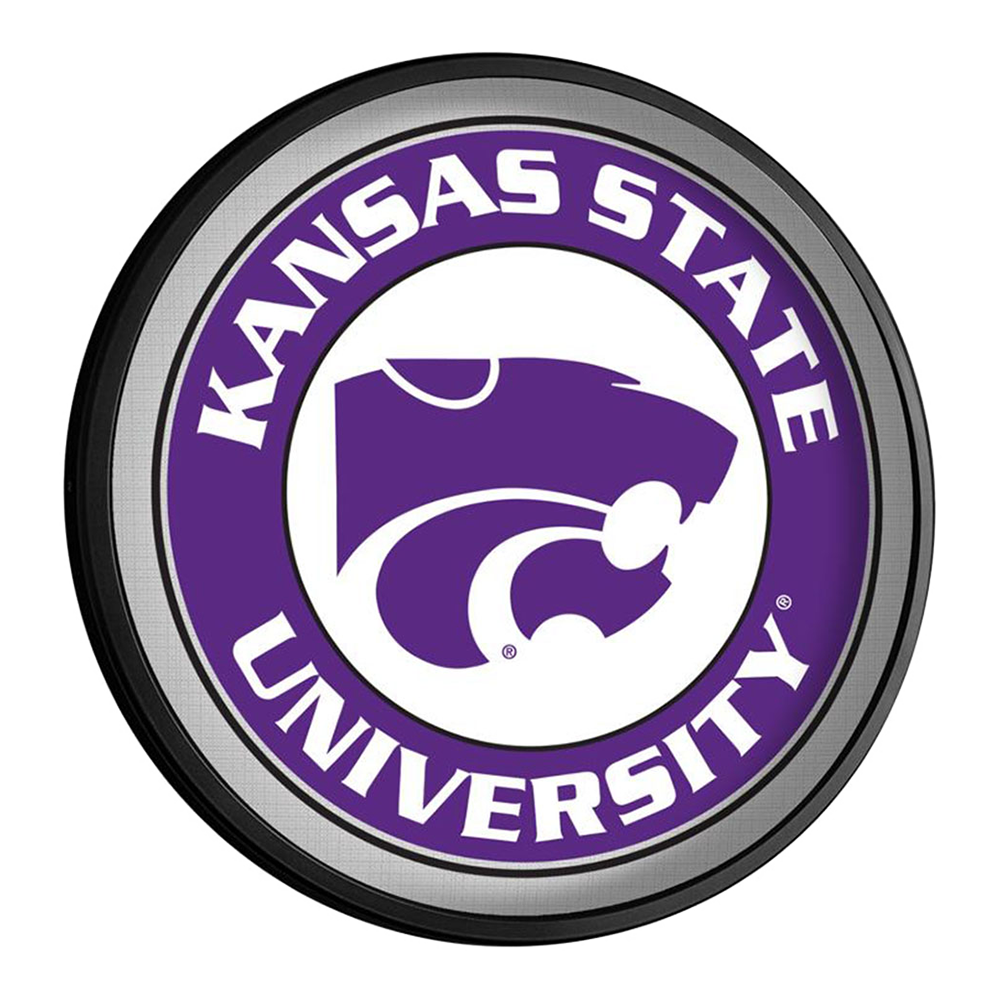 Kansas State Wildcats Purple - Round Slimline Lighted Wall Sign