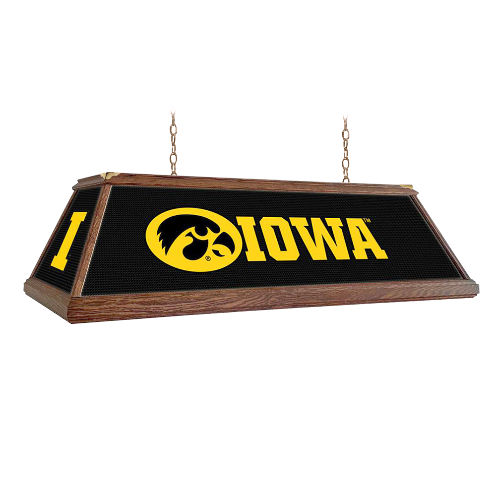 Iowa Hawkeyes: Block I - Premium Wood Pool Table Light