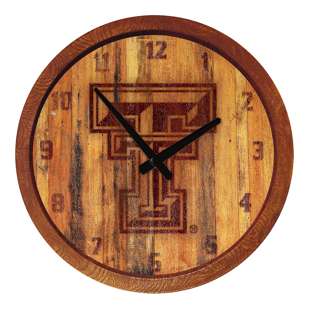 Texas Tech Red Raiders: Branded "Faux" Barrel Top Wall Clock  