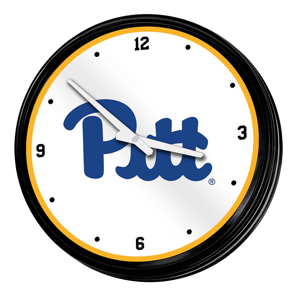 Pitt Panthers Retro Lighted Wall Clock