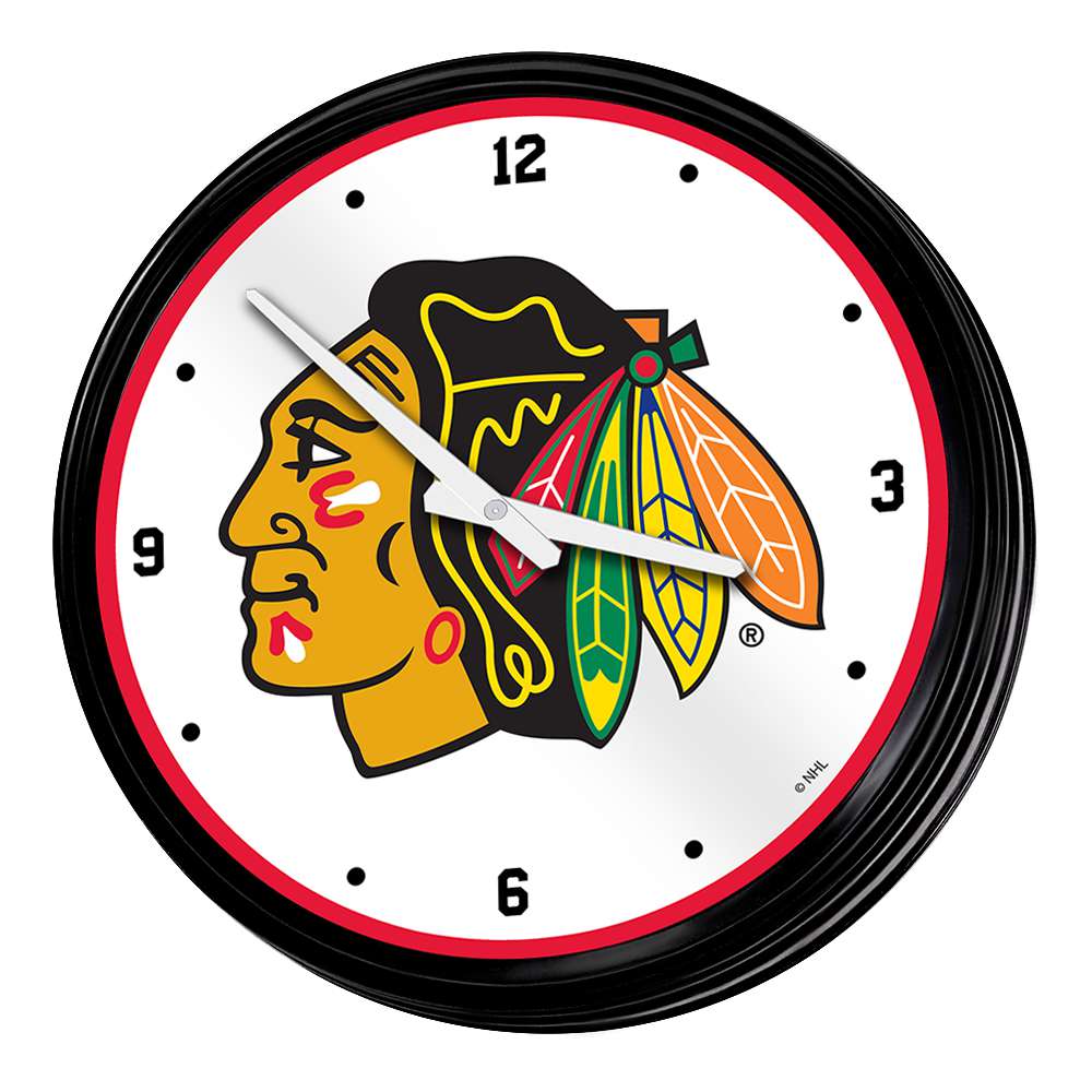 Chicago Blackhawks Retro Lighted Wall Clock