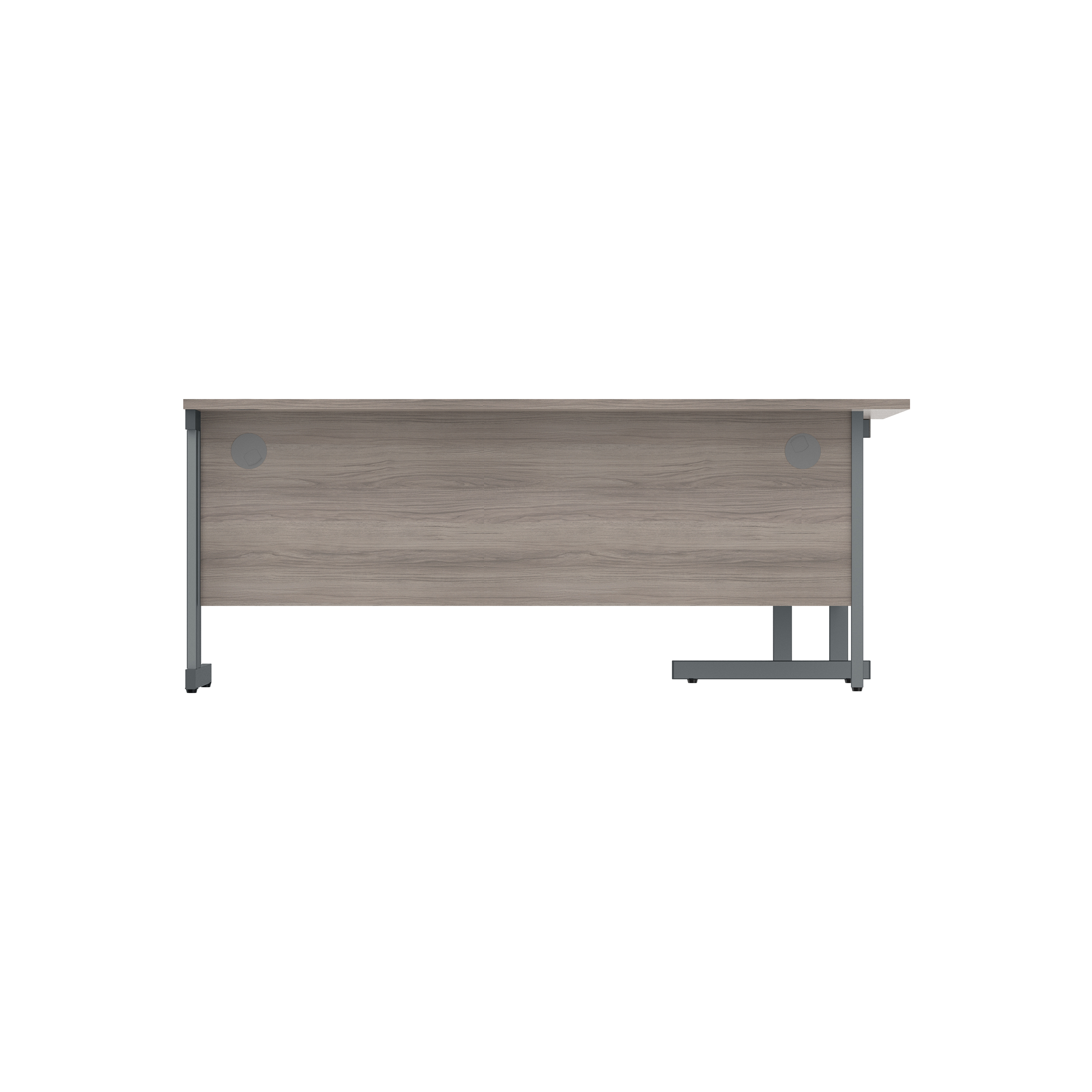Office Left Hand Corner Desk with Steel Double Upright Cantilever Frame (FSC) | 1800X1200 | Alaskan Grey Oak/Graphite thumbnail 4