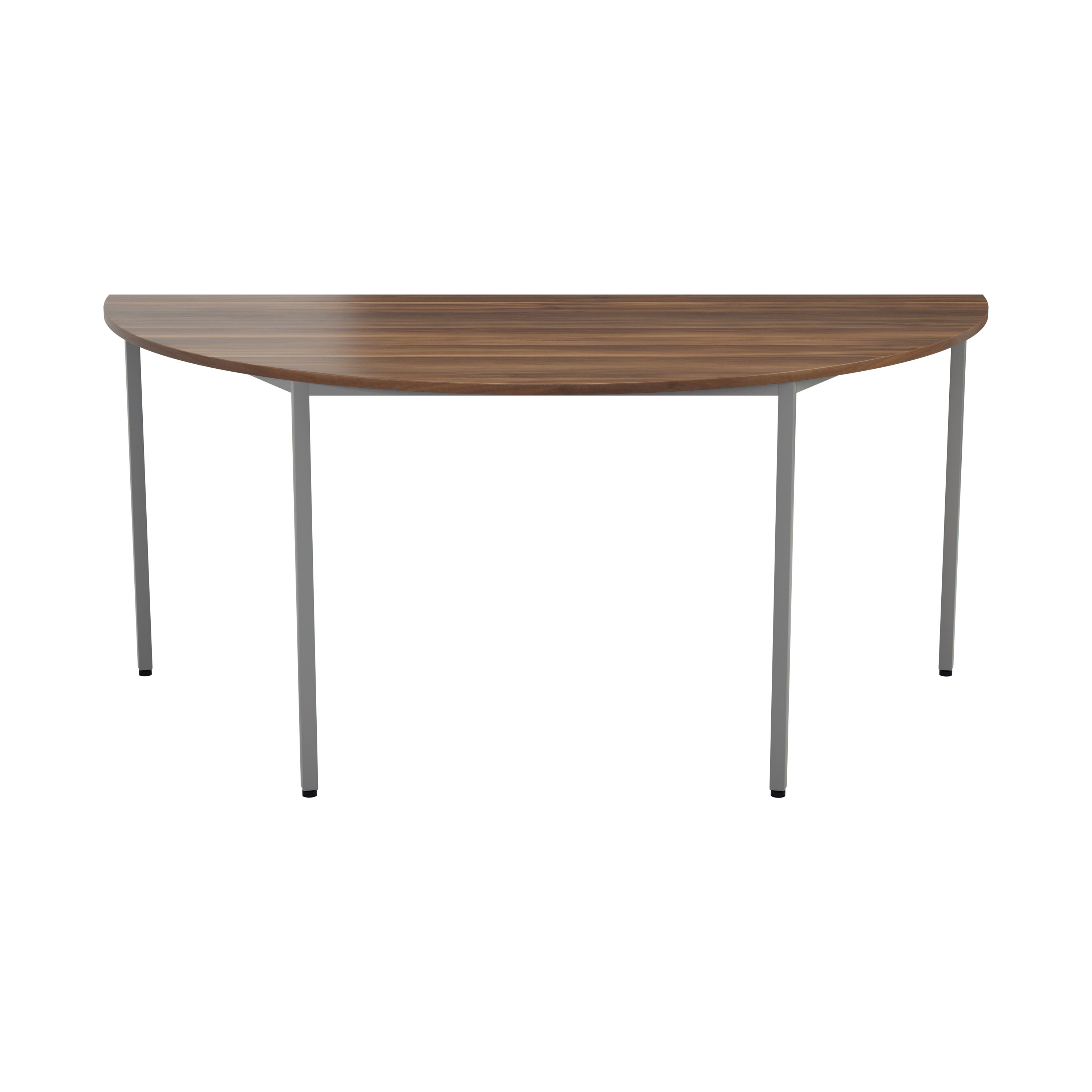 Semicircular Multipurpose Table | 1600 X 800 | Dark Walnut/Silver thumbnail 2