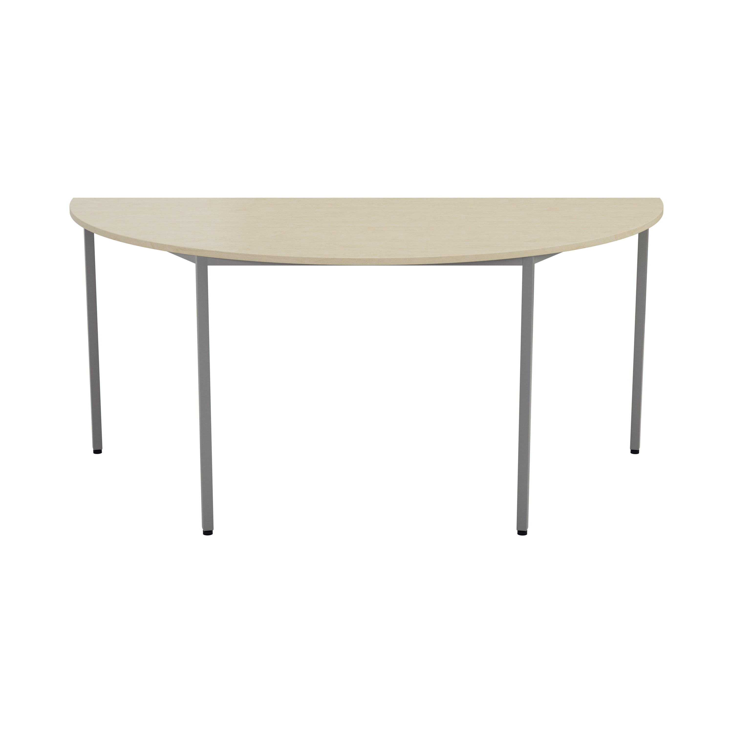 Semicircular Multipurpose Table | 1600 X 800 | Maple/Silver thumbnail 2