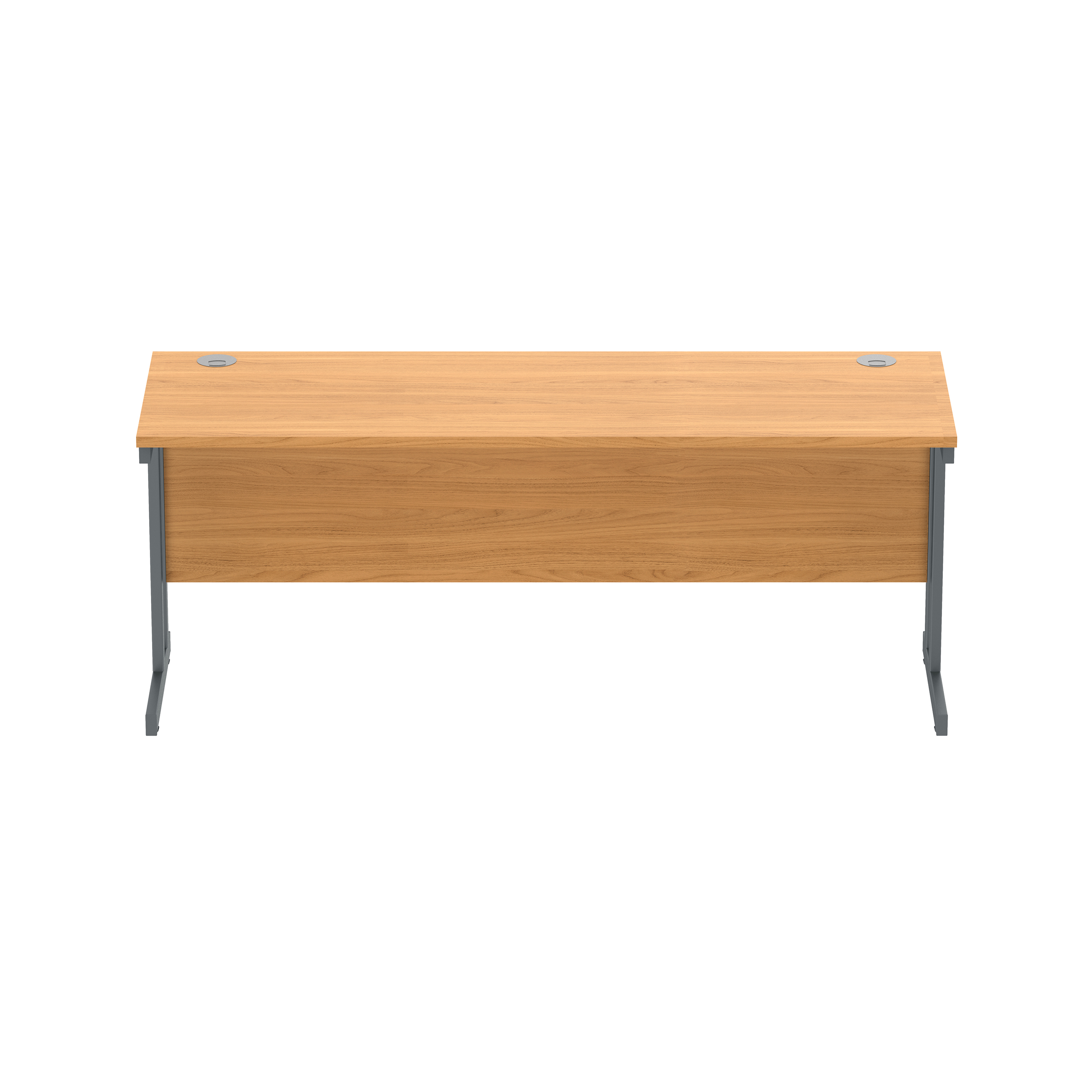 Office Rectangular Desk with Steel Double Upright Cantilever Frame (FSC) | 1800X600 | Norwegian Beech/Graphite thumbnail 3