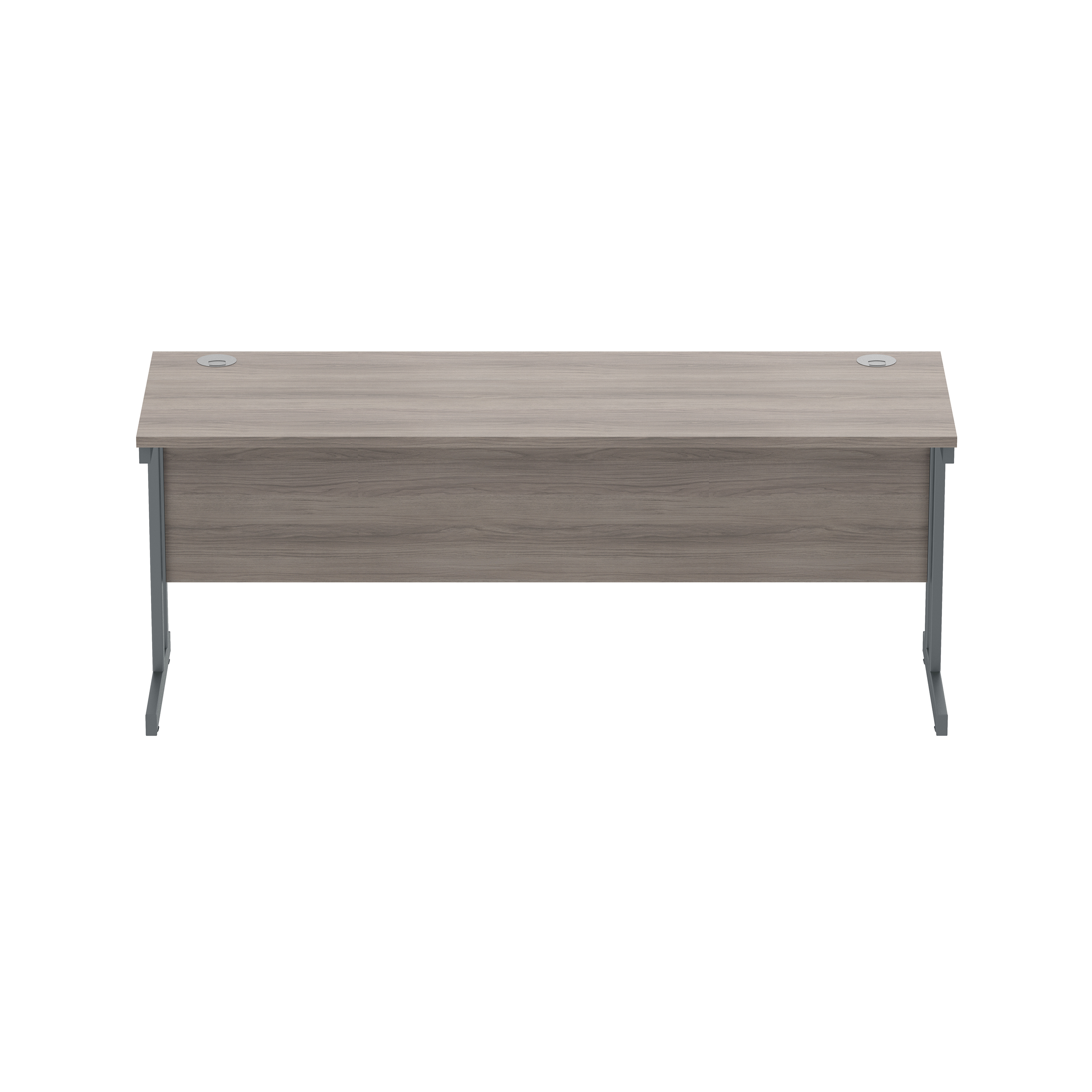 Office Rectangular Desk with Steel Double Upright Cantilever Frame (FSC) | 1800X600 | Alaskan Grey Oak/Graphite thumbnail 3