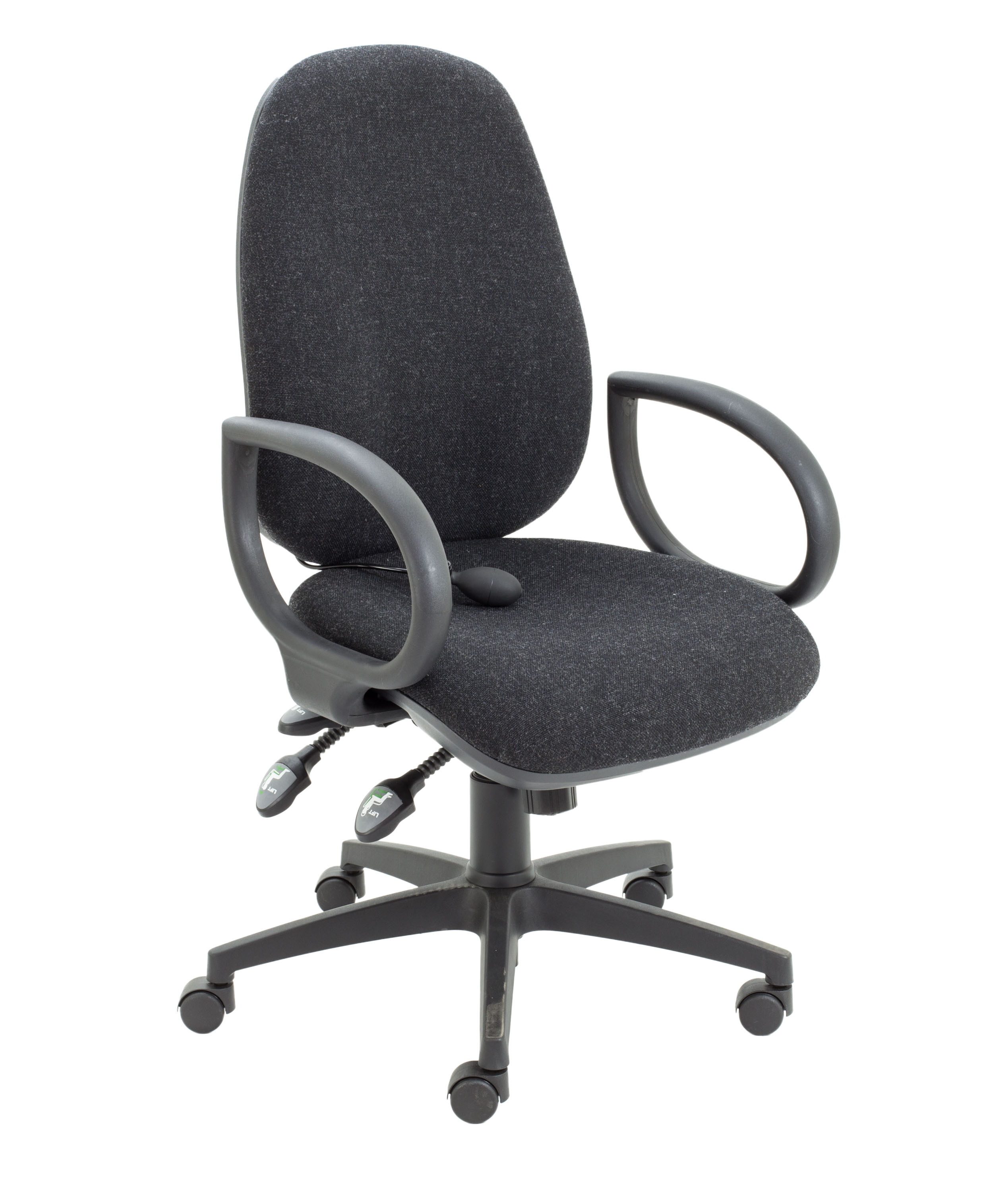 Maxi Ergo Chair with Lumbar Pump | Fixed Arms | Charcoal