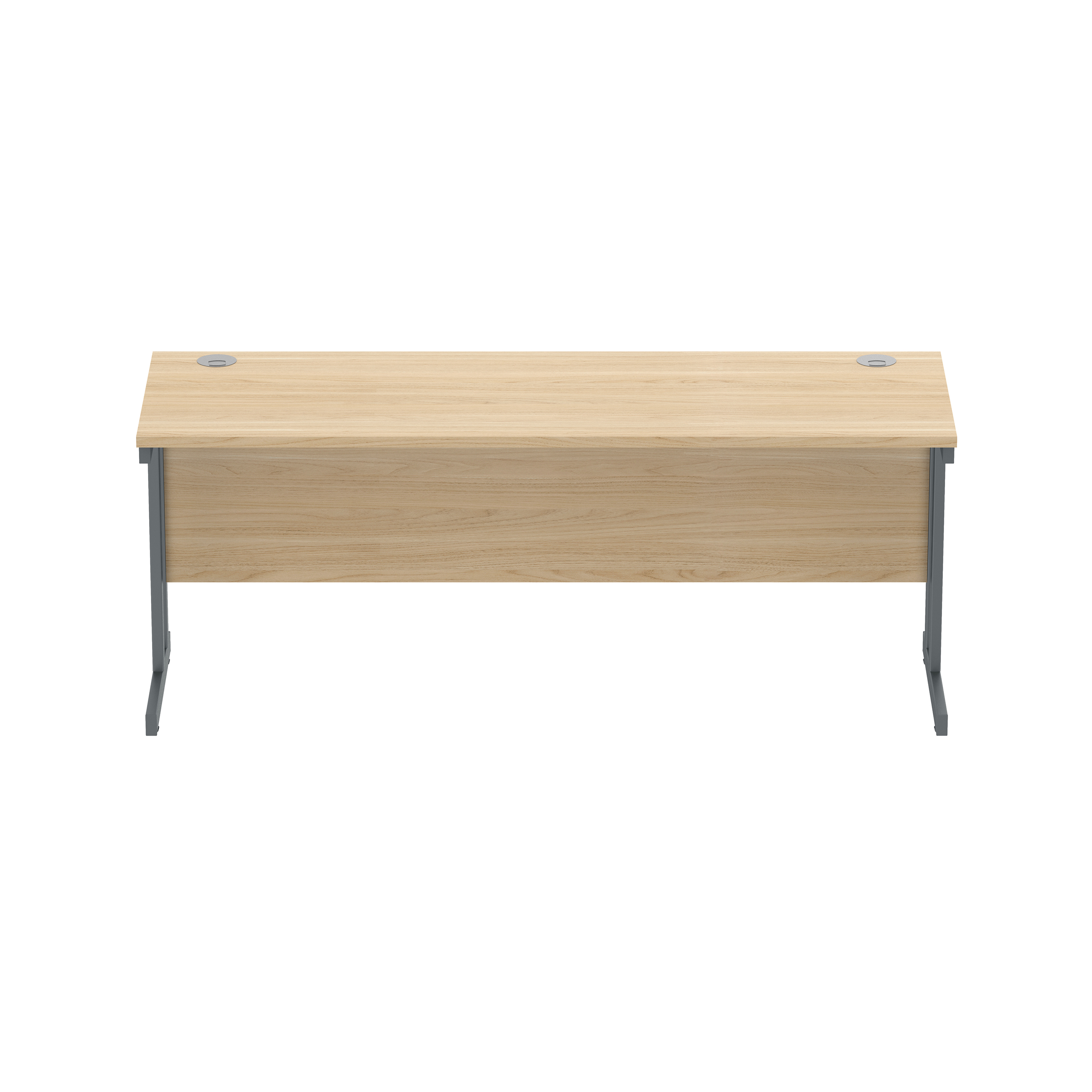 Office Rectangular Desk with Steel Double Upright Cantilever Frame (FSC) | 1800X600 | Canadian Oak/Graphite thumbnail 3