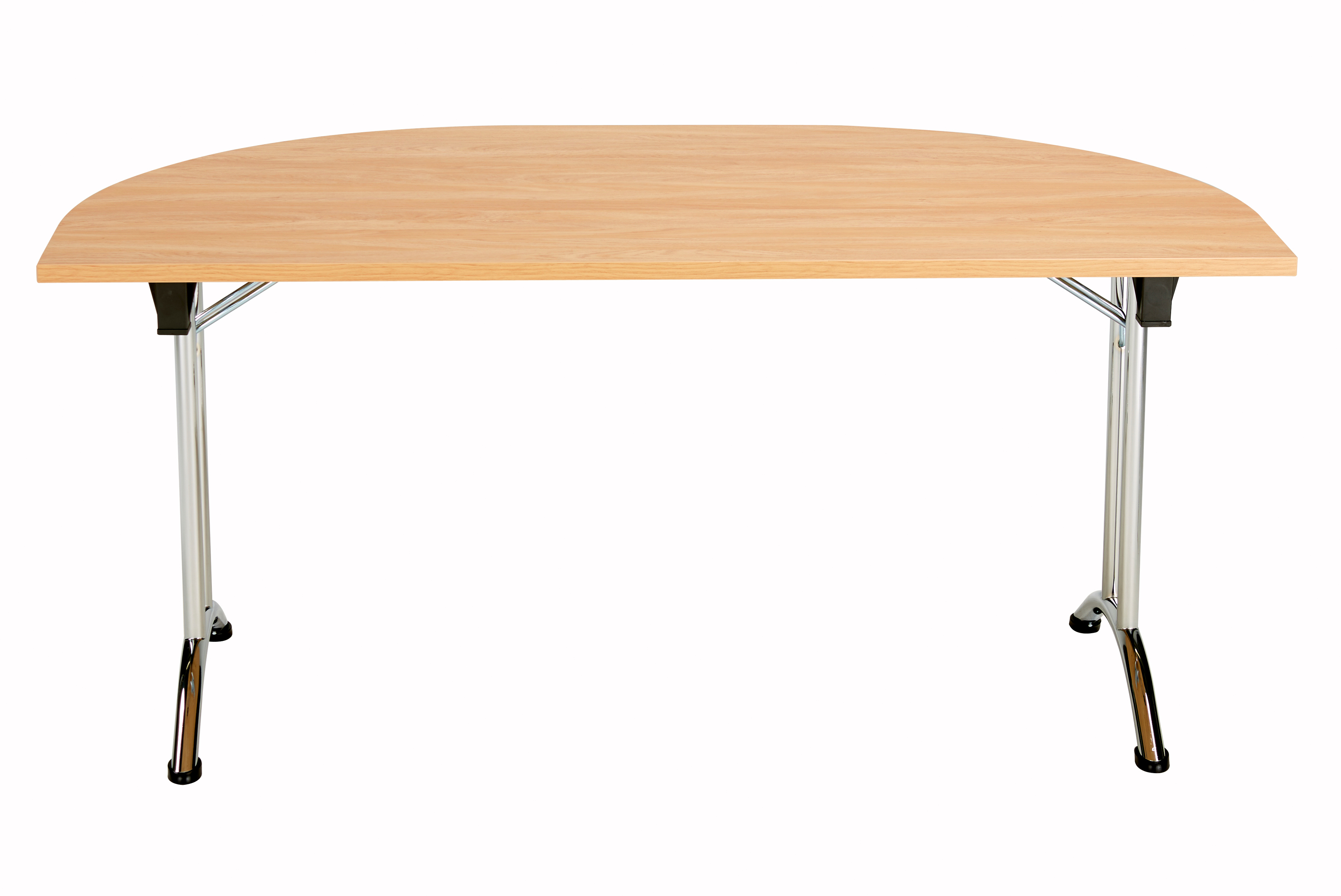 One Union D-End Folding Table (FSC) | 1600 X 800 | Beech/Chrome thumbnail 3