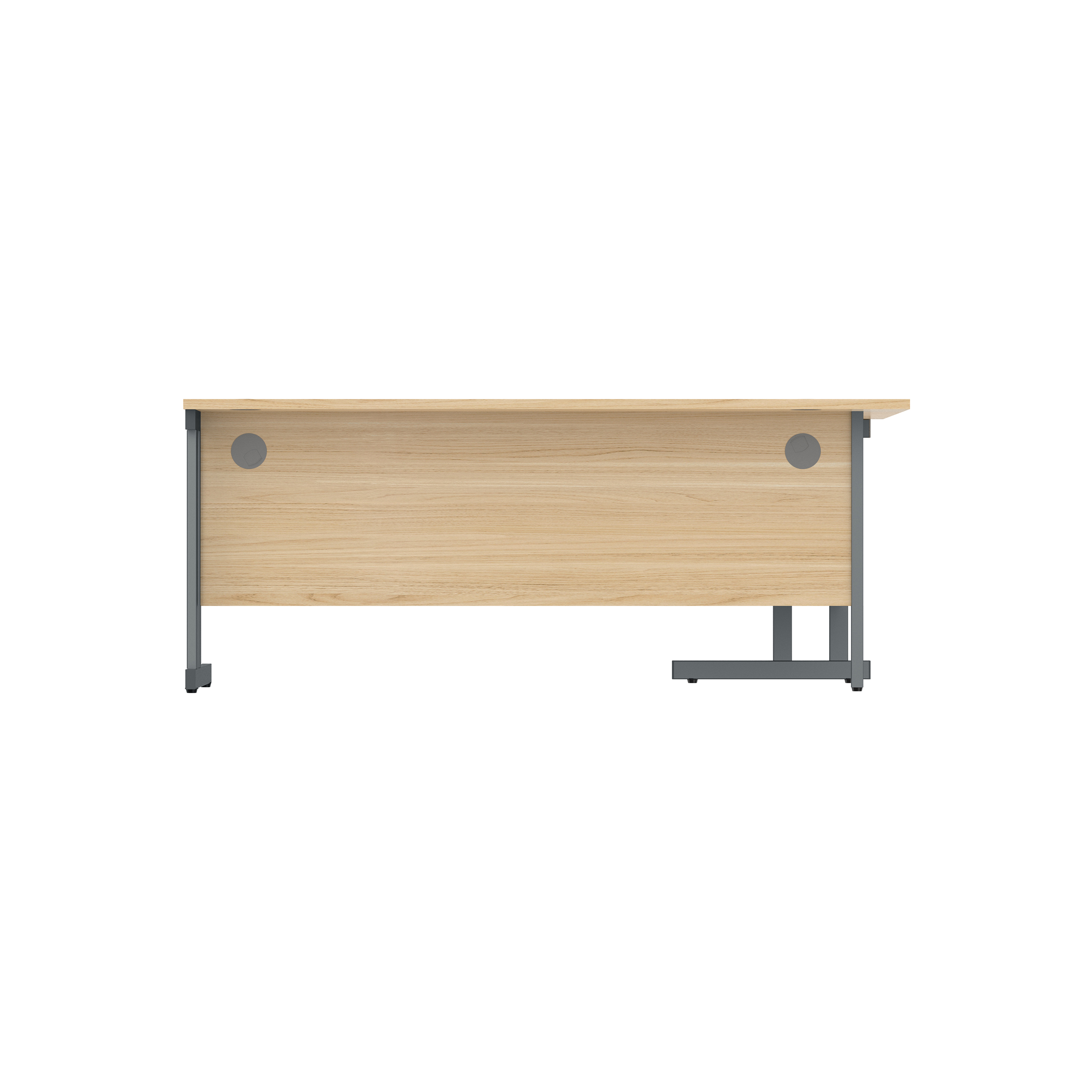 Office Left Hand Corner Desk with Steel Double Upright Cantilever Frame (FSC) | 1800X1200 | Canadian Oak/Graphite thumbnail 4