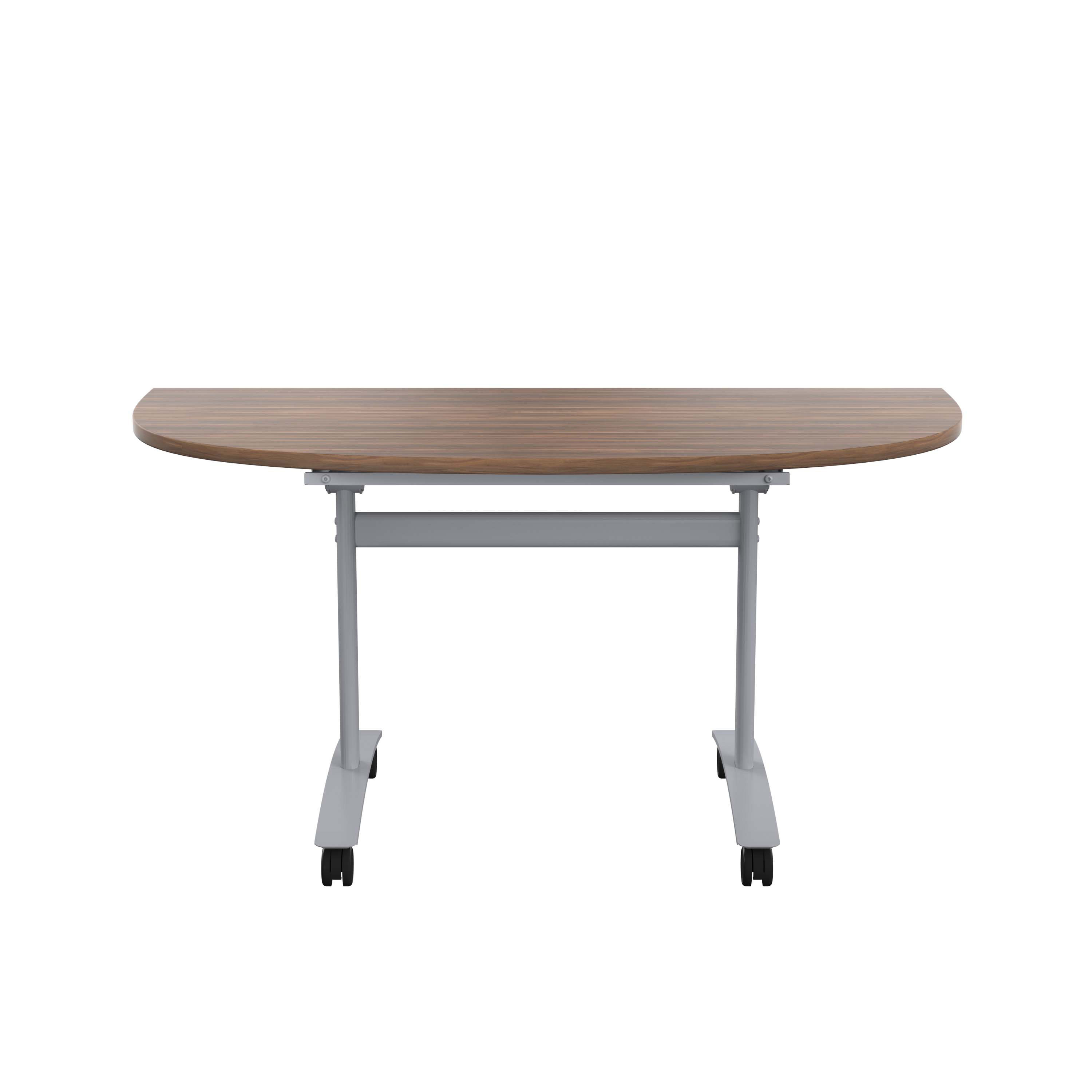 One D-End Tilting Table (FSC) | 1400 X 700 | Dark Walnut/Silver thumbnail 2