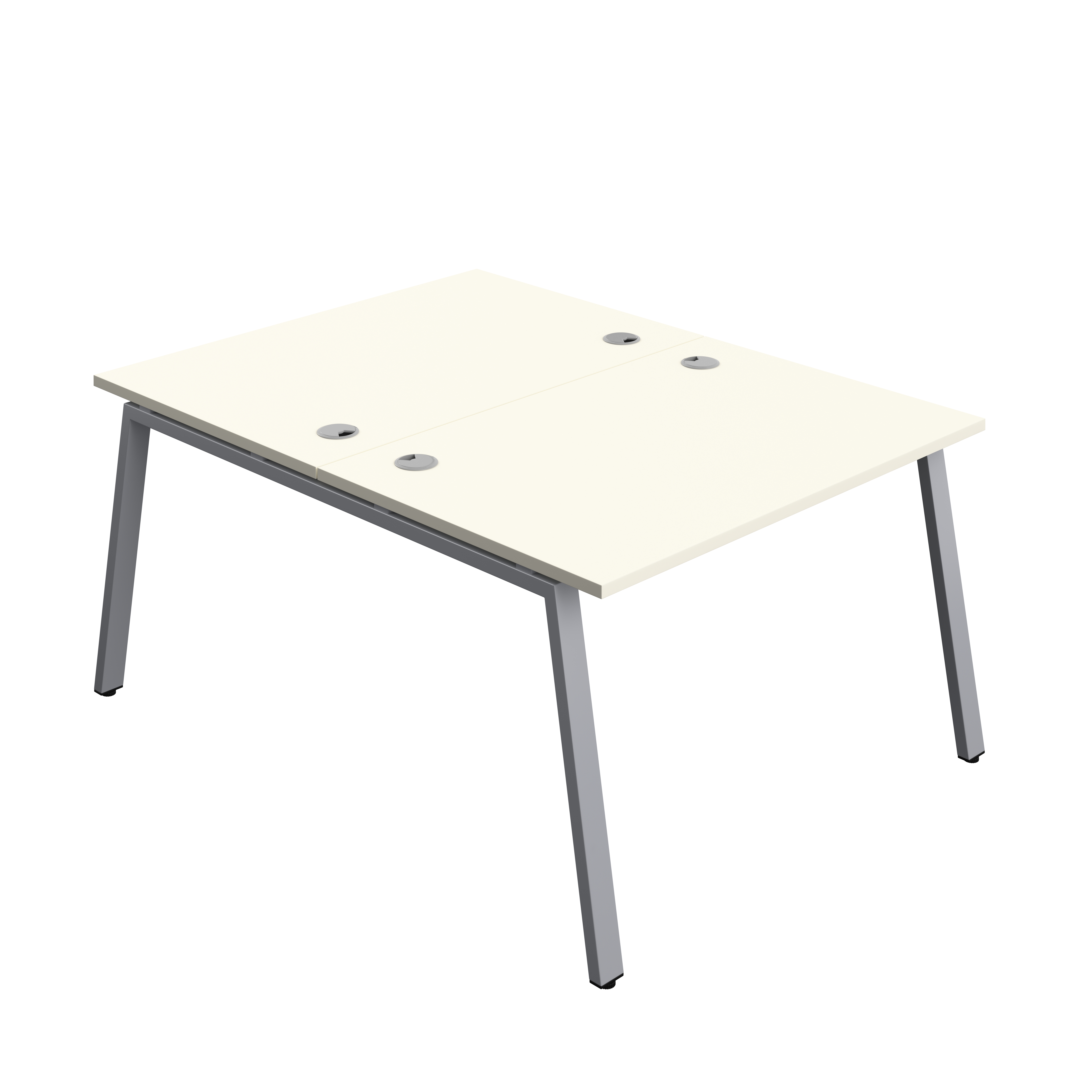 Synergy Bench with Cable Ports: 2 Person (FSC) : A-Frame Leg : 1200 | 800 | White/Silver