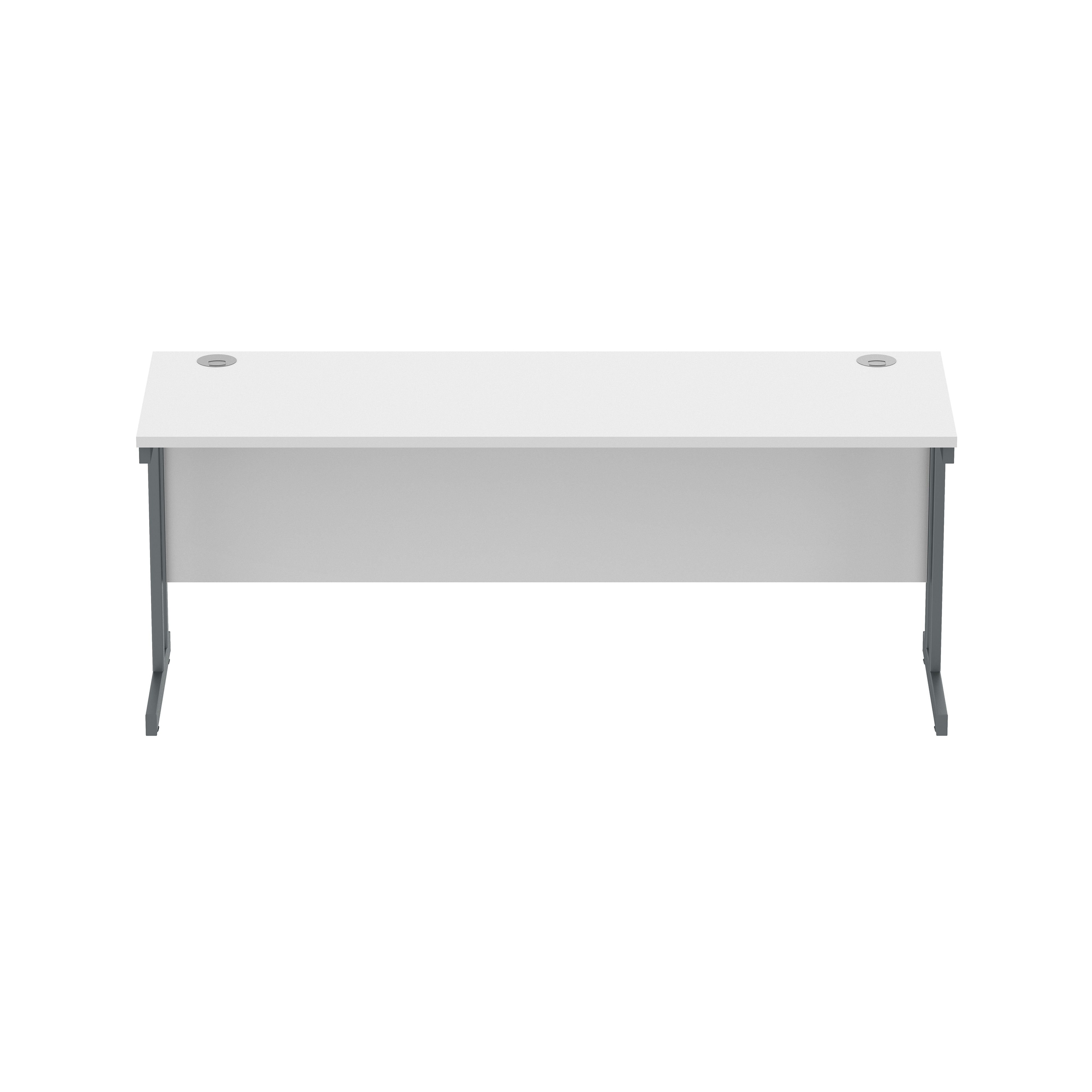 Office Rectangular Desk with Steel Double Upright Cantilever Frame (FSC) | 1800X600 | Arctic White/Graphite thumbnail 3