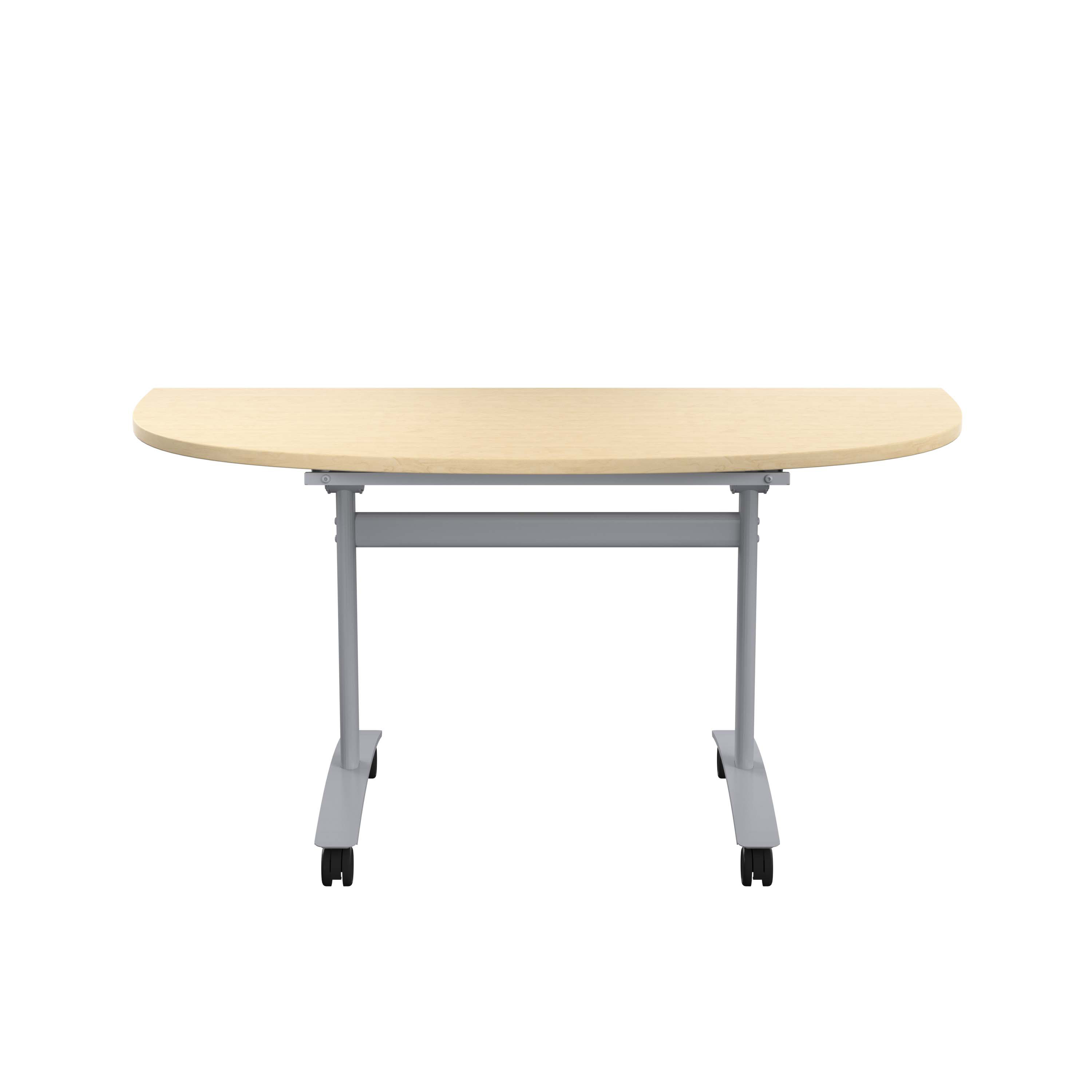 One D-End Tilting Table (FSC) | 1400 X 700 | Maple/Silver thumbnail 2