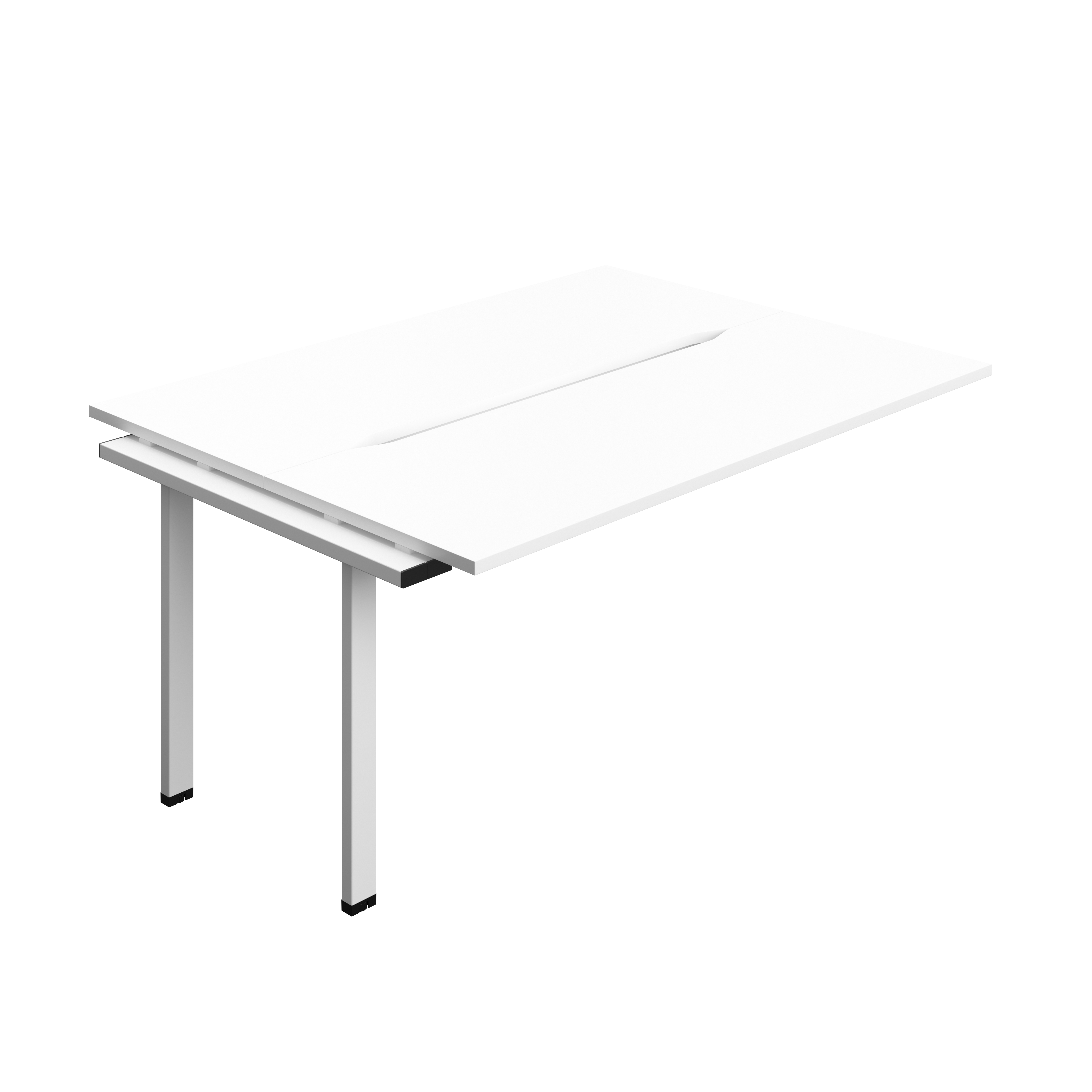 Synergy Bench Extension with Cut Out: 2 Person (FSC) : 1600 | 600 | White/White
