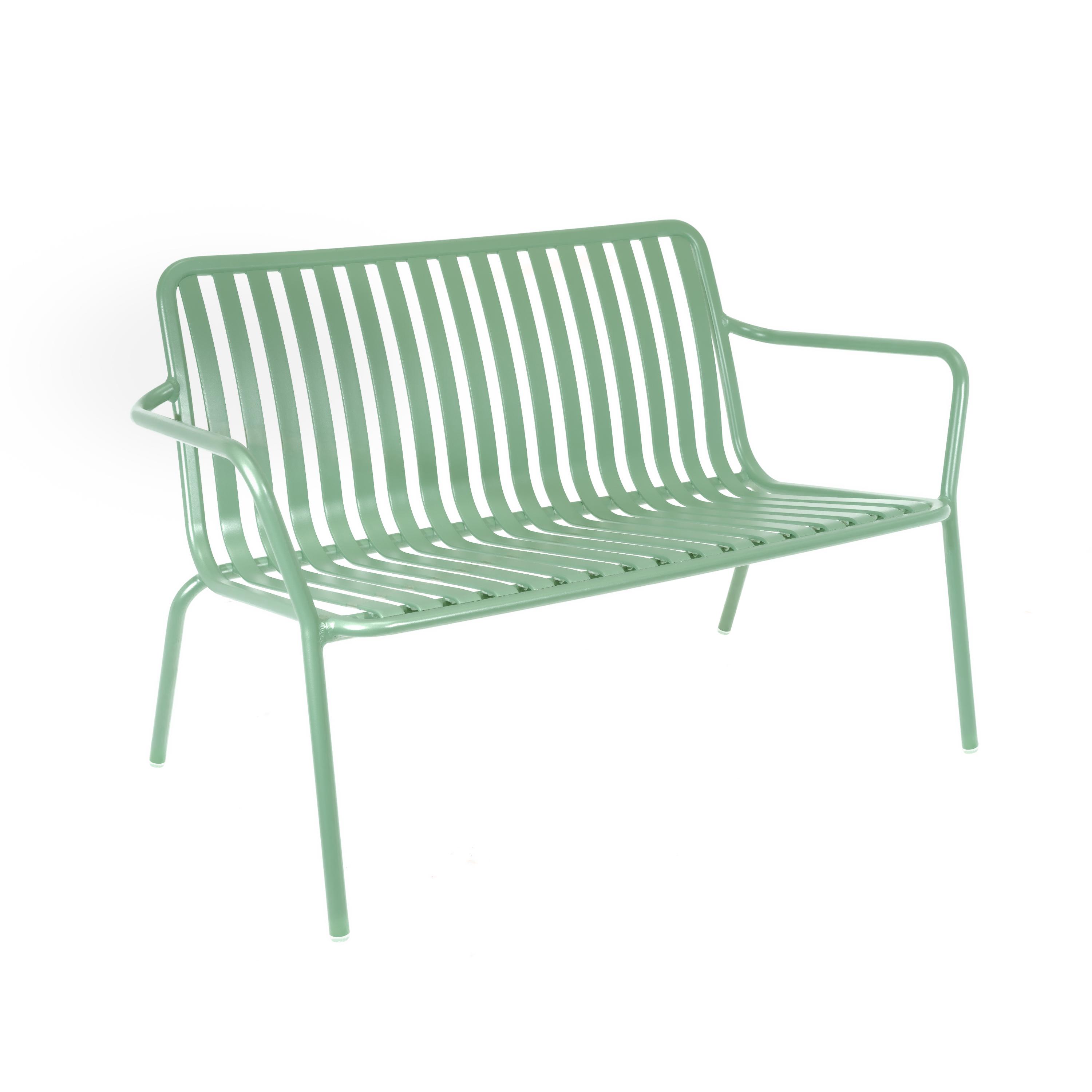 Breeze Aluminium 2 Seater Armchair Bench | Low | Fair Green