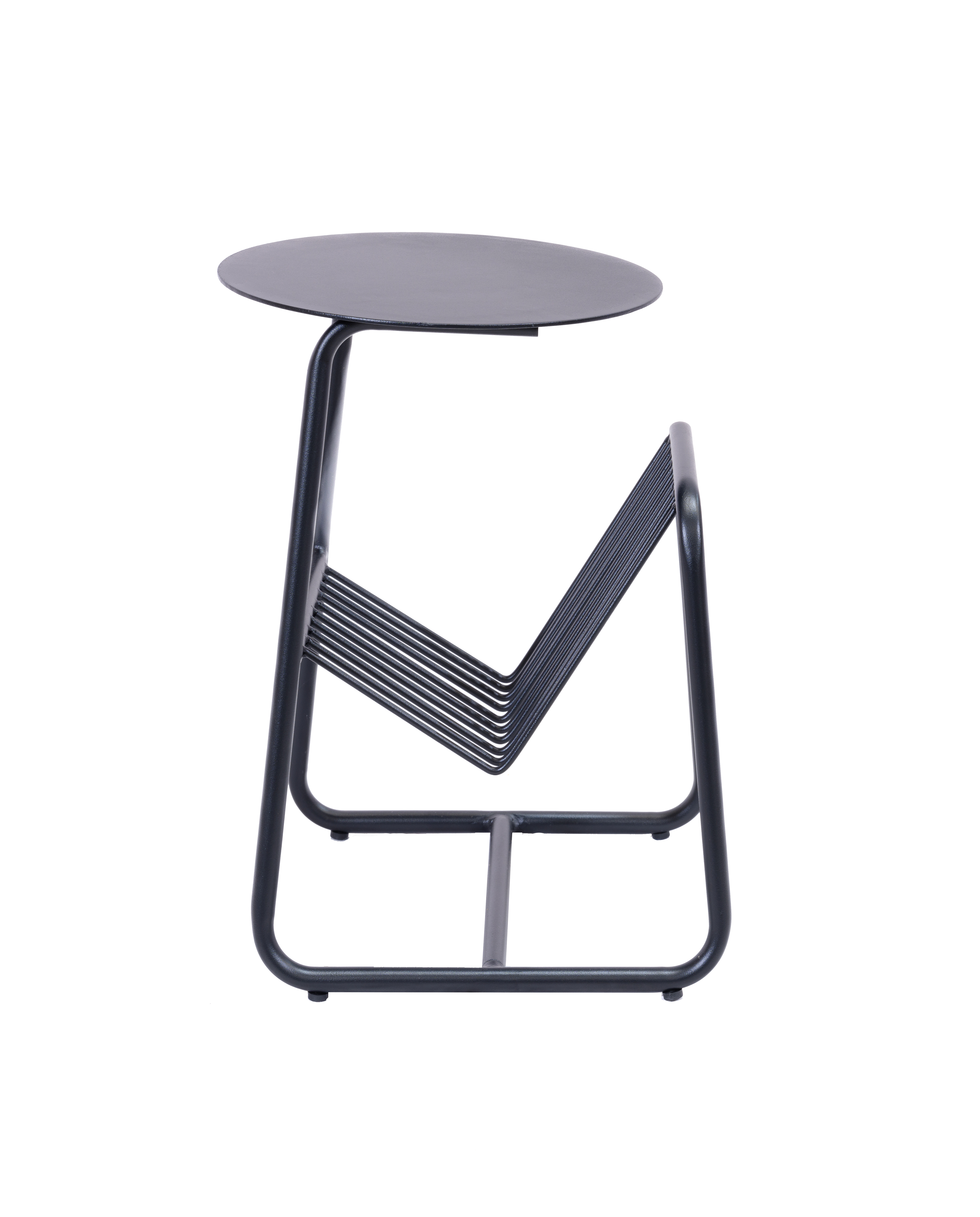 Repose Side Table with Magazine Rack | Black/Black