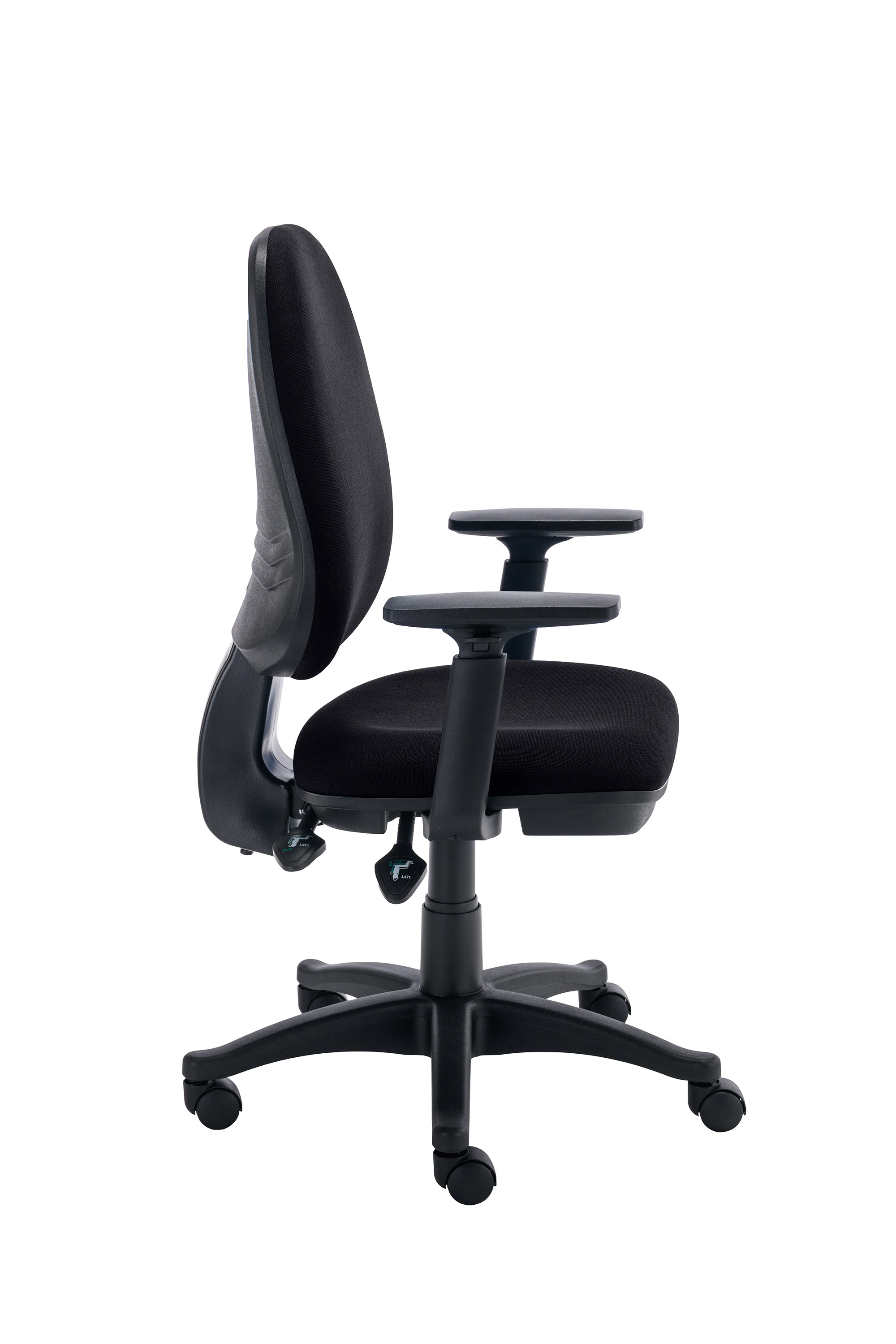 Versi 2 Lever Operator Chair | Adjustable Arms | Black thumbnail 3