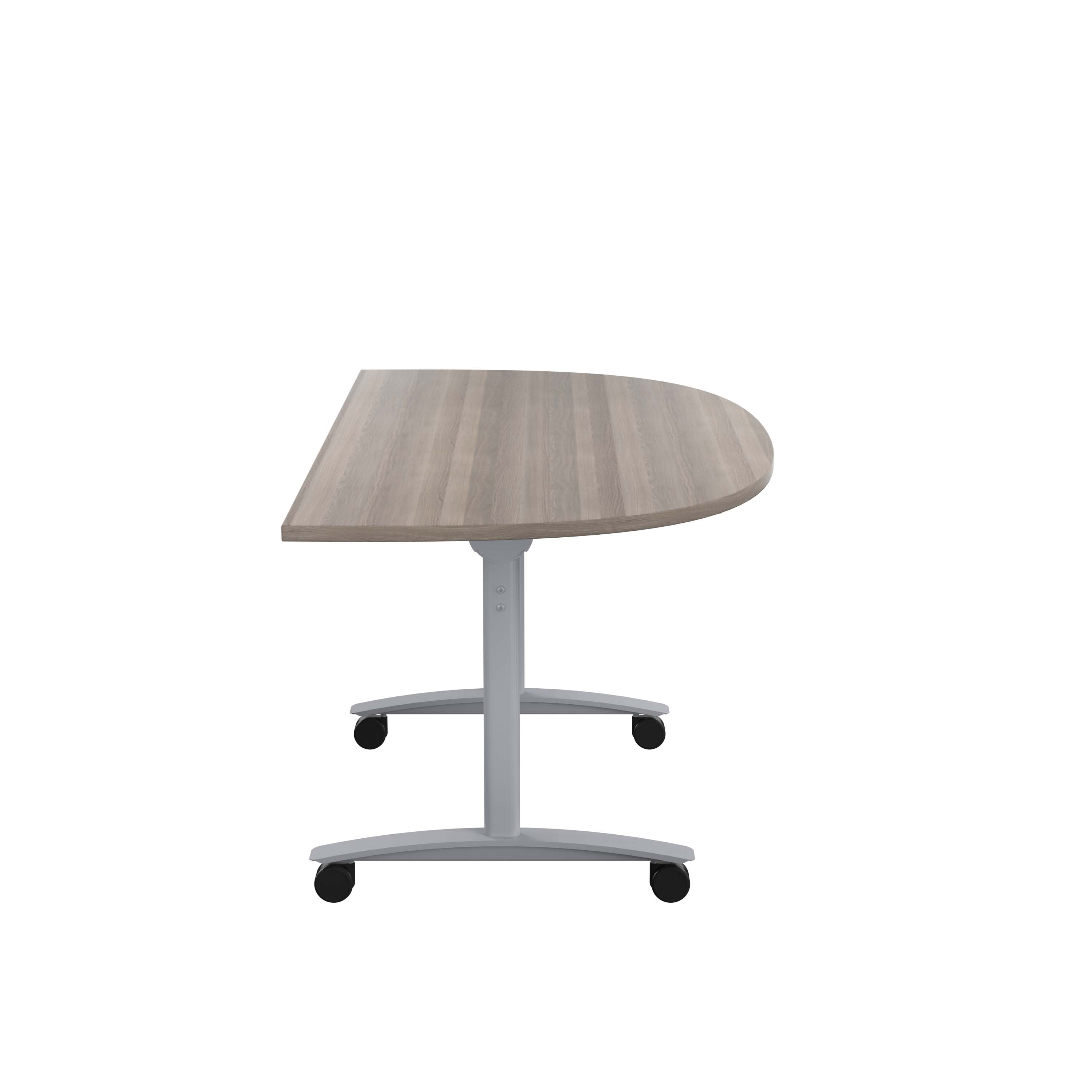 One D-End Tilting Table (FSC) | 1600 X 800 | Grey Oak/Silver thumbnail 3