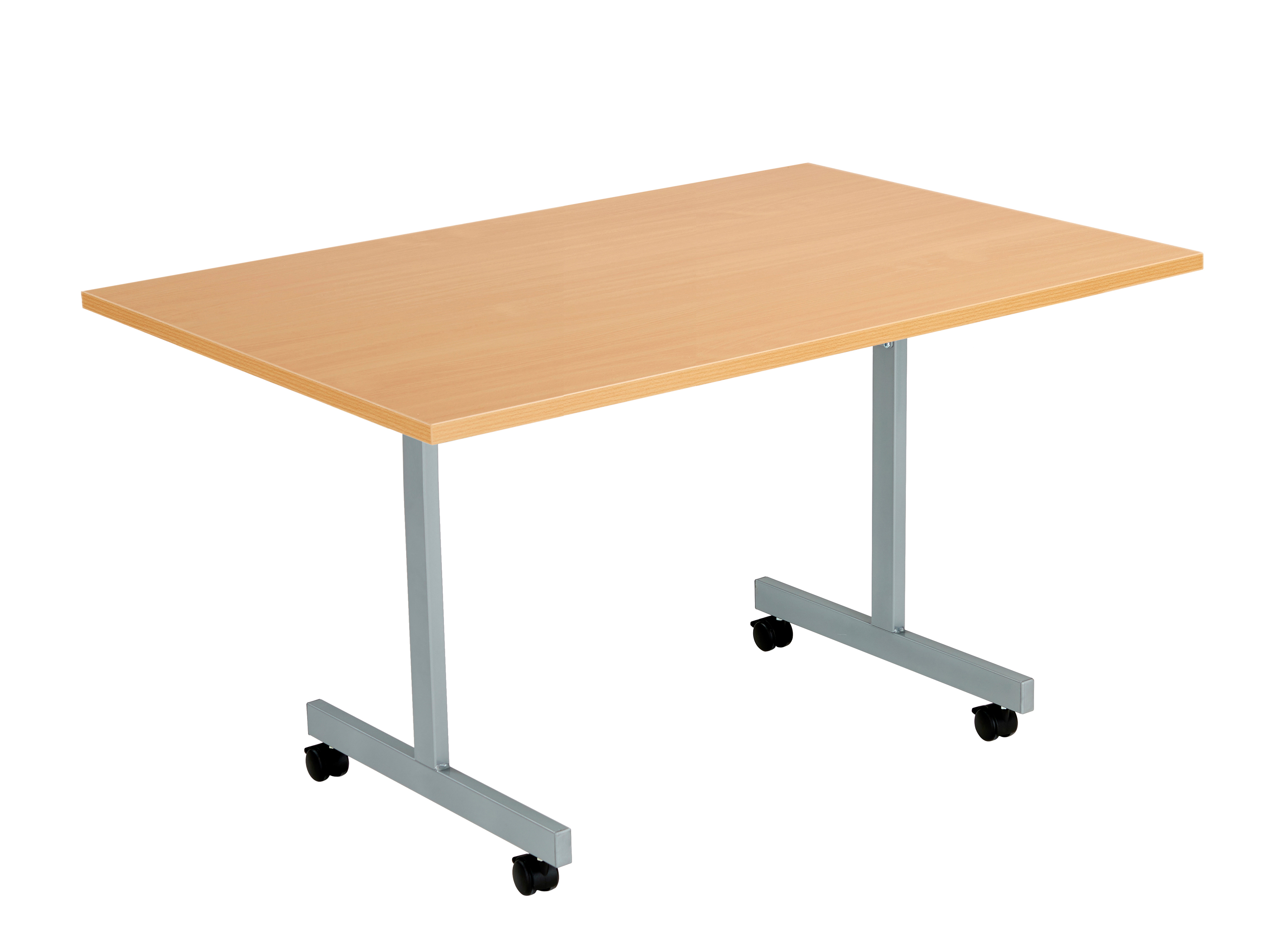 One Eighty Rectangular Tilting Table (FSC) | 1200 X 800 | Beech/Silver