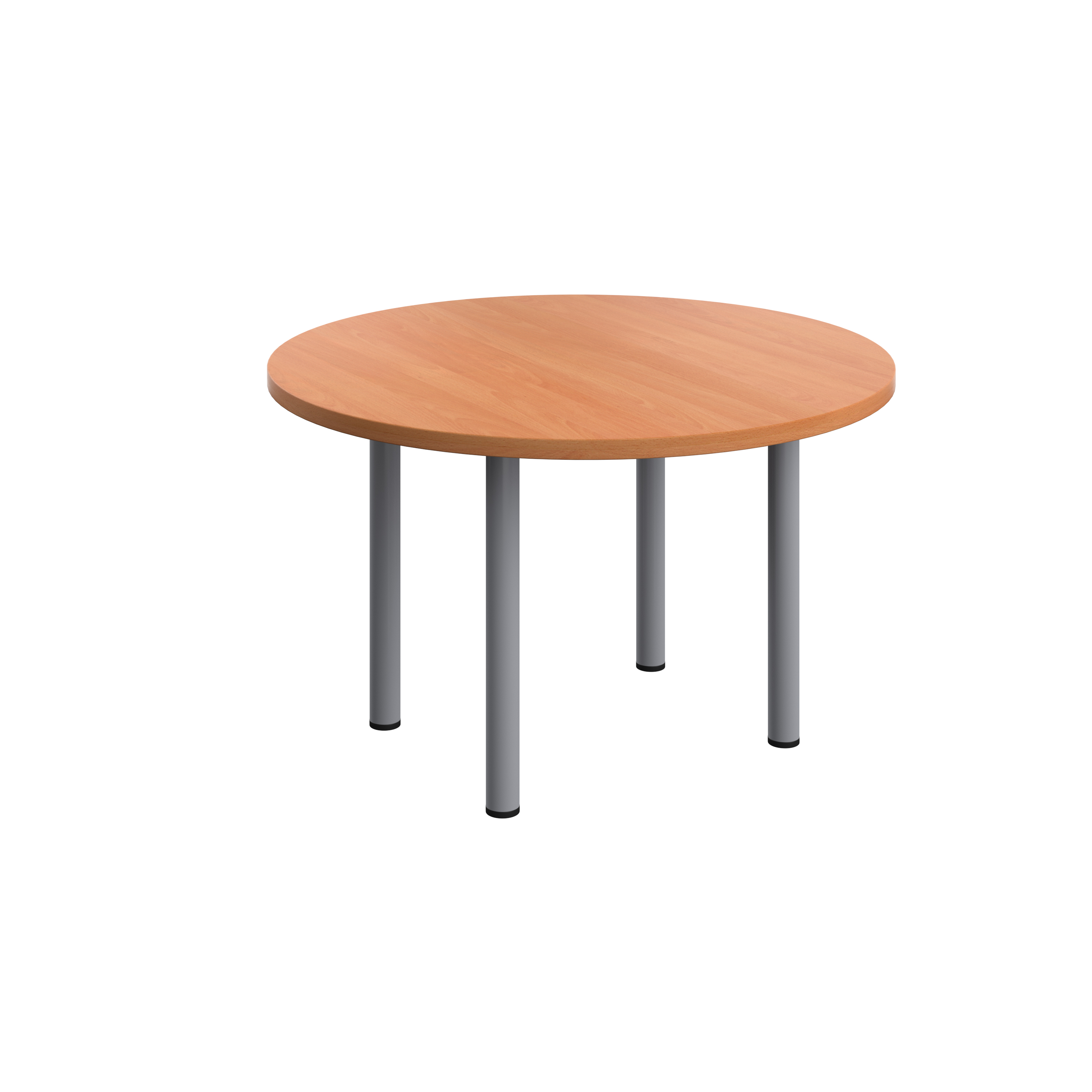 One Fraction Plus Circular Meeting Table (FSC) | 1200mm | Beech/Silver