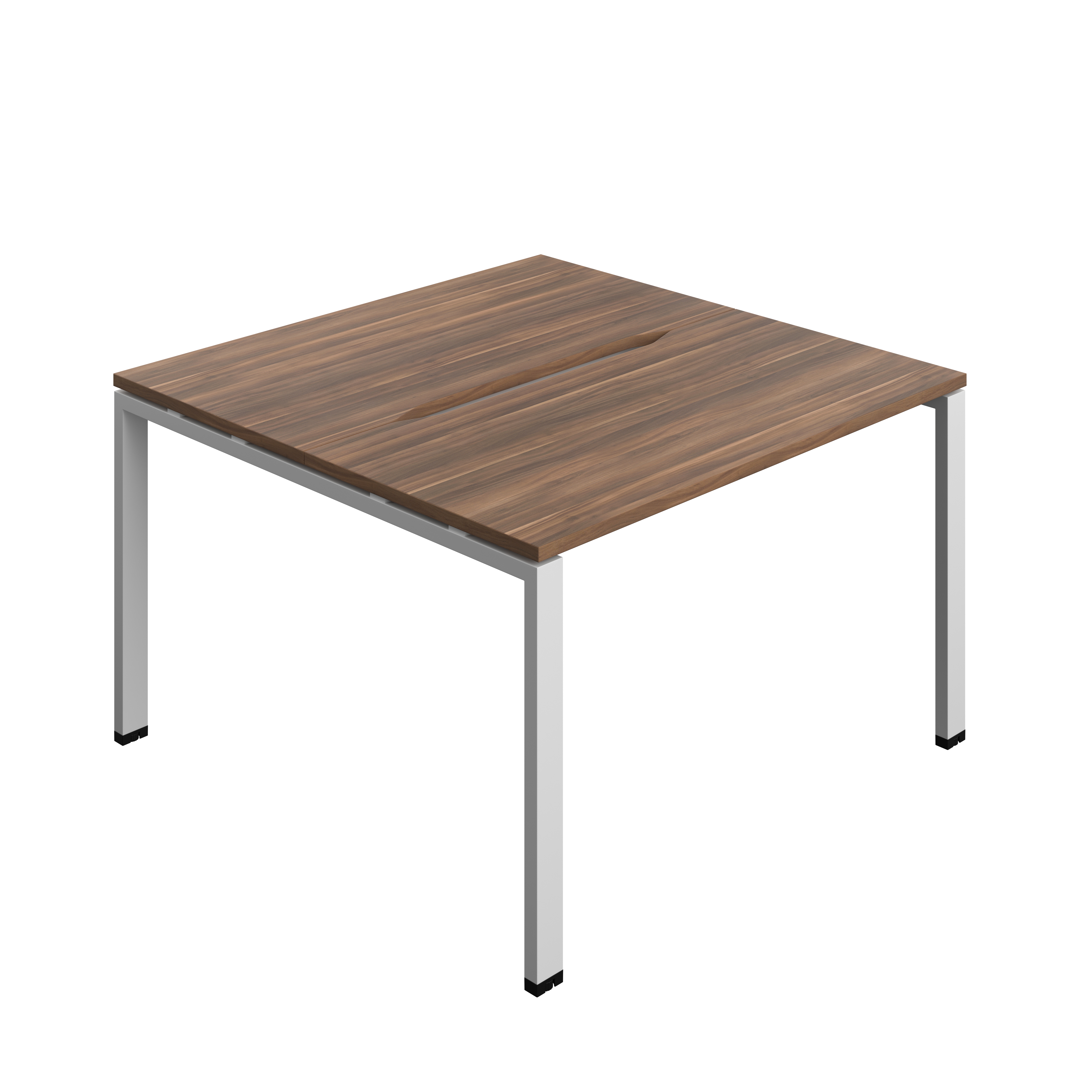 Synergy Bench with Cut Out: 2 Person (FSC) : Goal Post Leg : 1200 | 700 | Dark Walnut/Silver