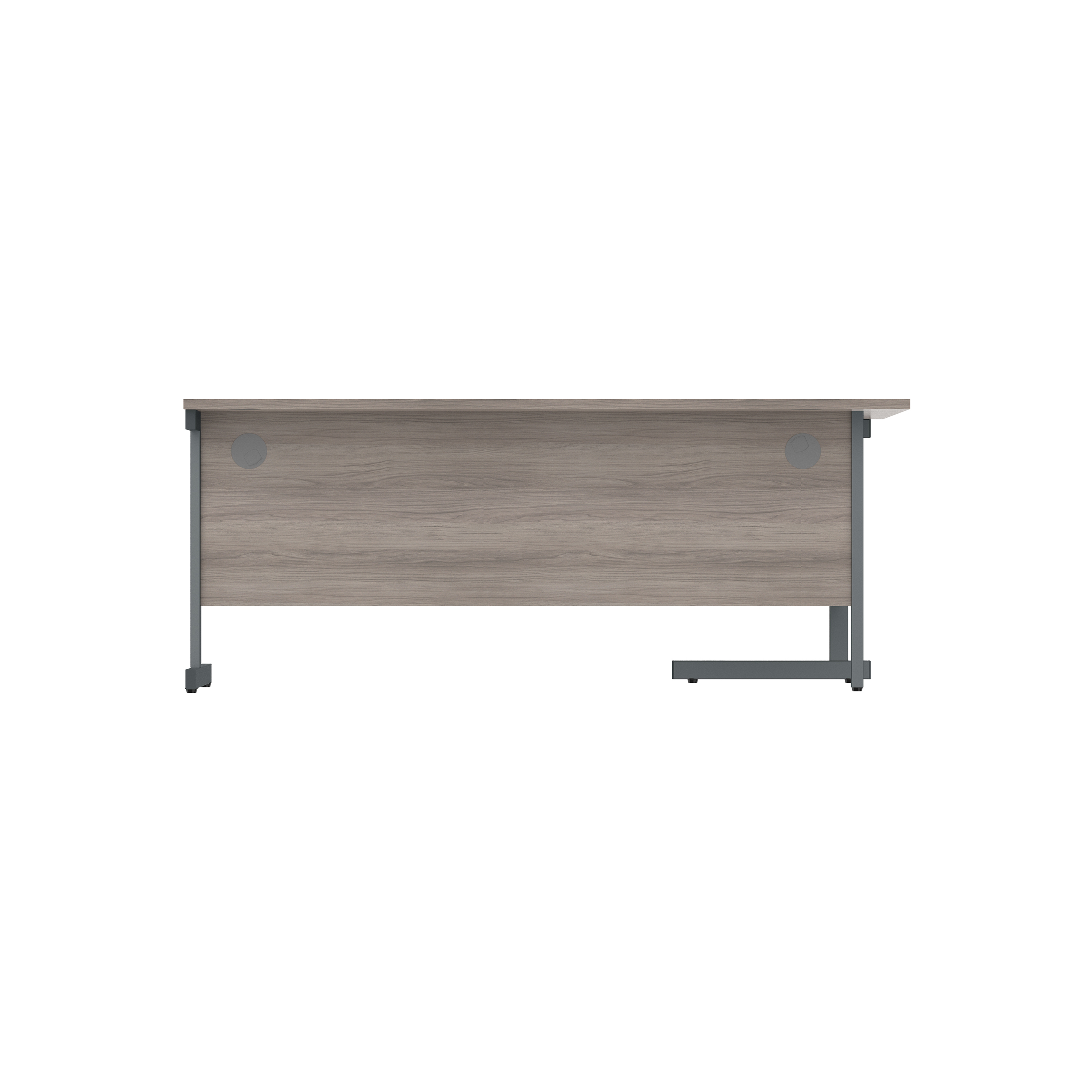 Office Left Hand Corner Desk with Steel Single Upright Cantilever Frame (FSC) | 1800X1200 | Alaskan Grey Oak/Graphite thumbnail 4