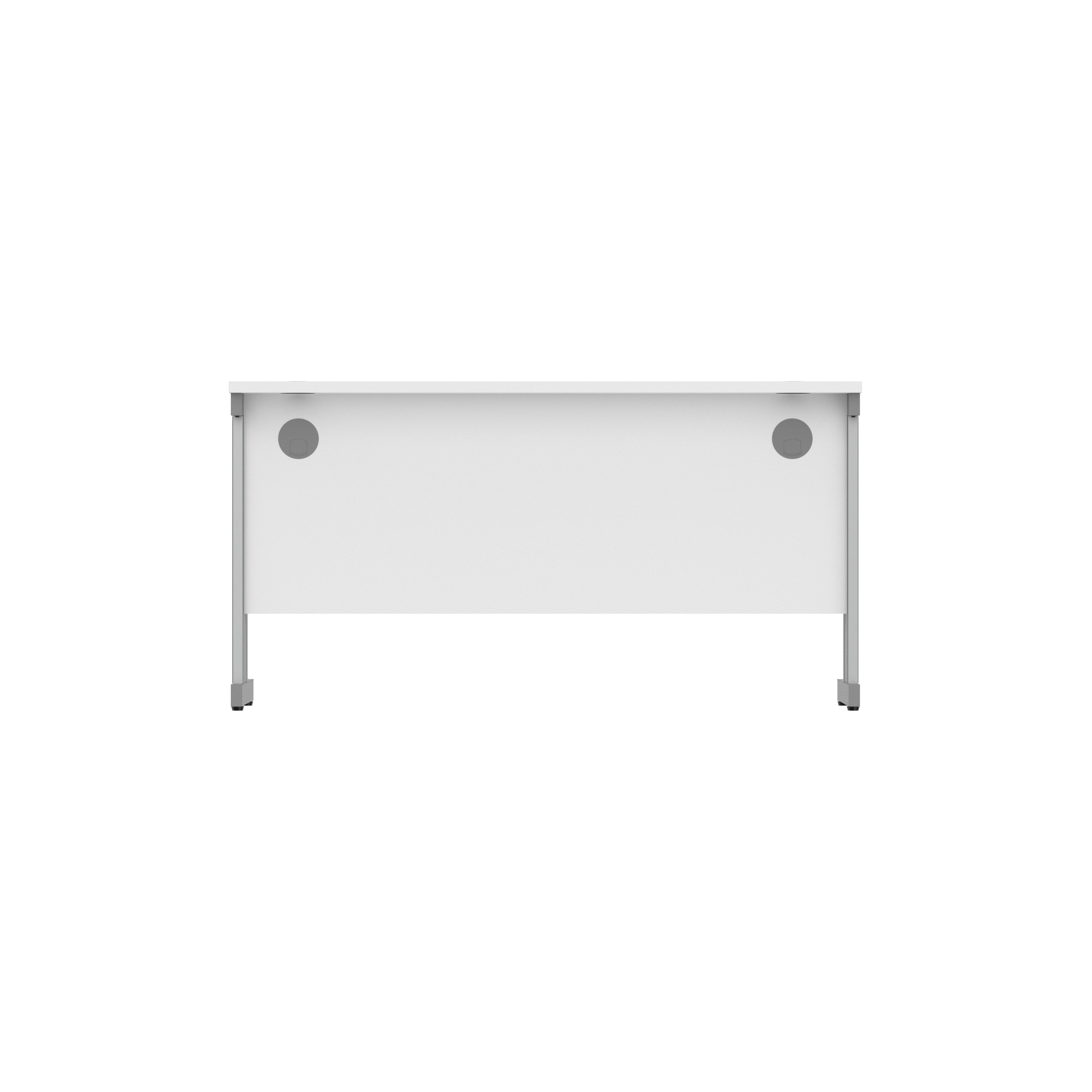 Office Rectangular Desk with Steel Double Upright Cantilever Frame (FSC) | 1400X600 | Arctic White/Graphite thumbnail 5