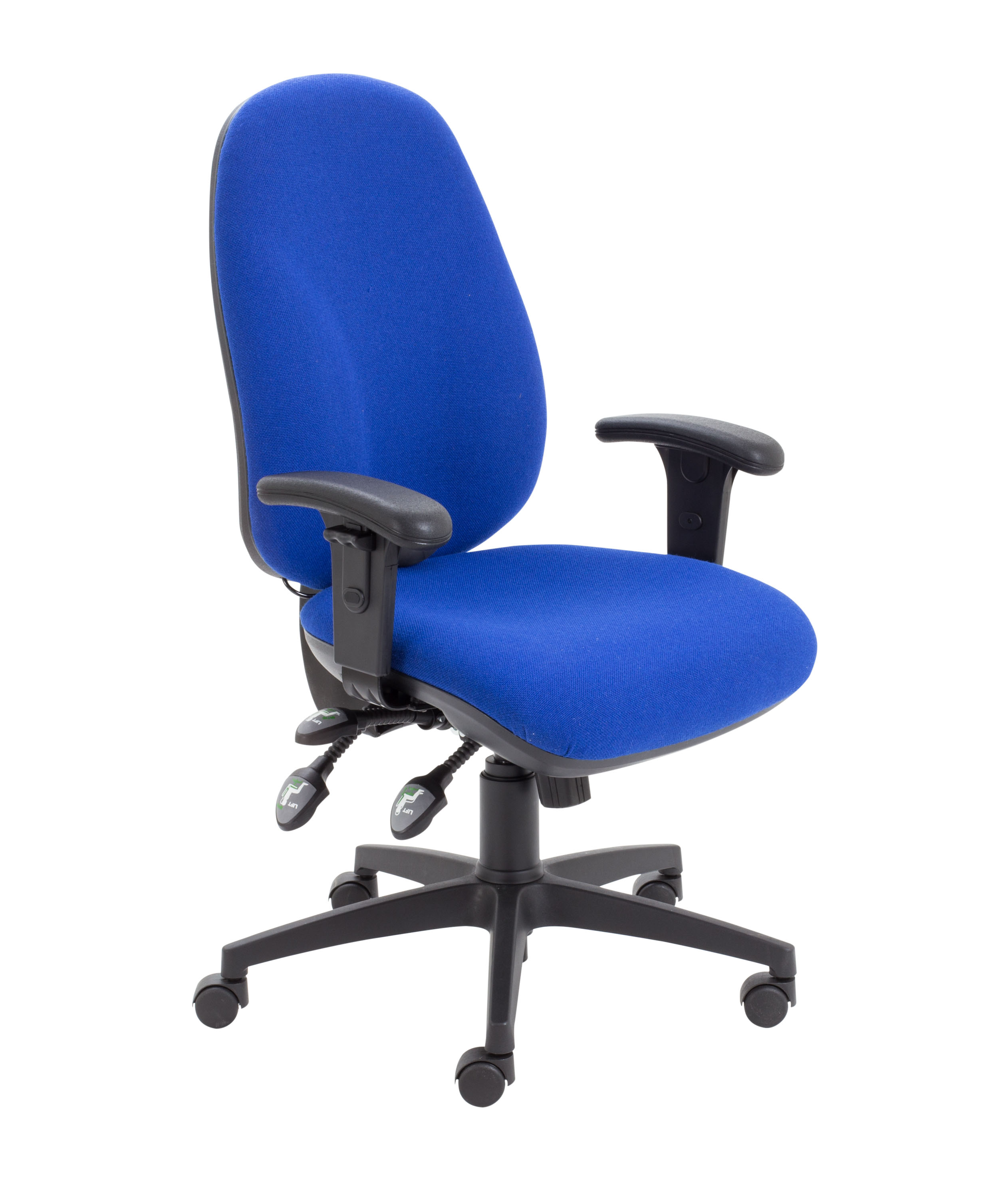 Maxi+Ergo+Chair+with+Lumbar+Pump+Adjustable+Arms+Royal+Blue