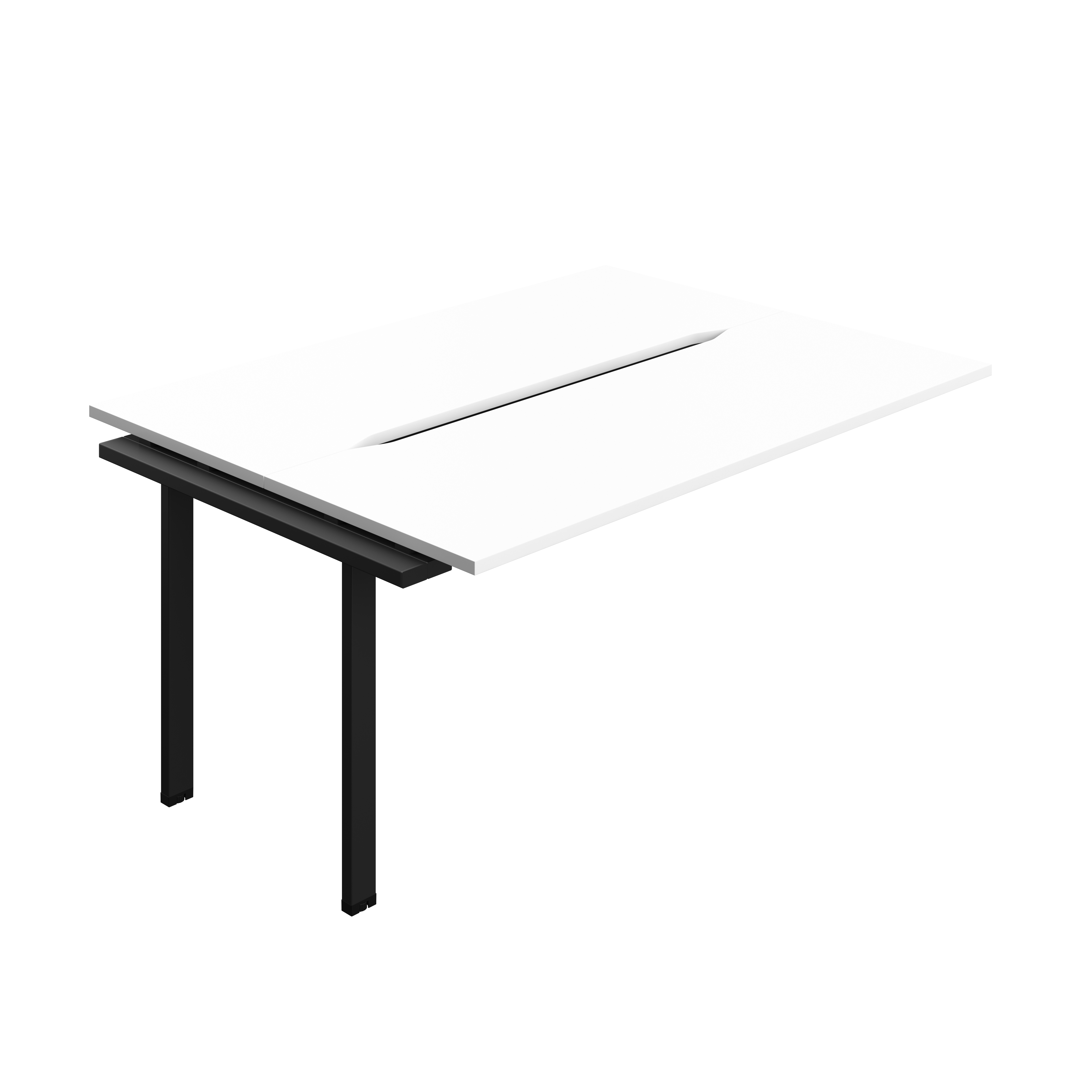 Synergy Bench Extension with Cut Out: 2 Person (FSC) : 1600 | 600 | White/Black