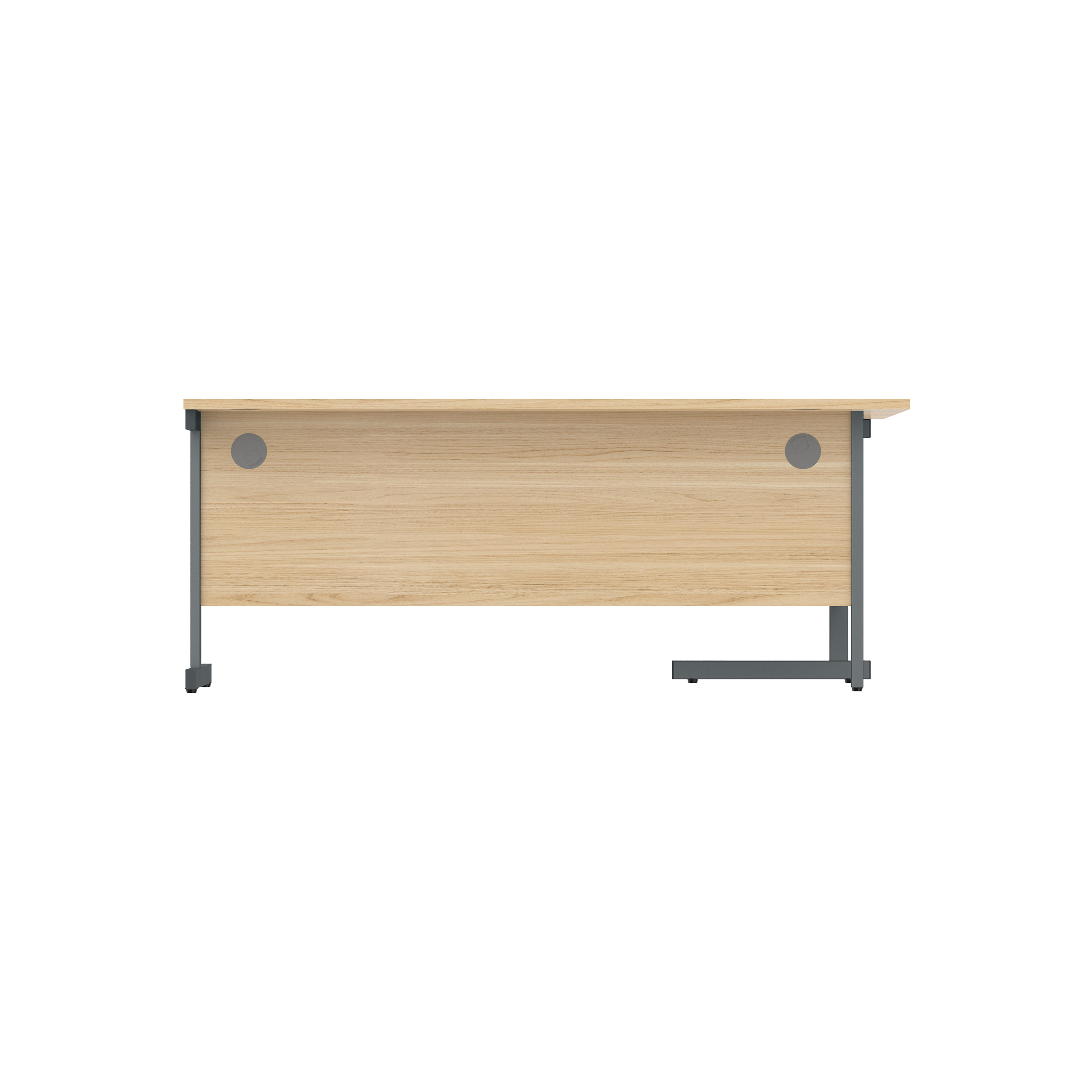 Office Left Hand Corner Desk with Steel Single Upright Cantilever Frame (FSC) | 1800X1200 | Canadian Oak/Graphite thumbnail 4