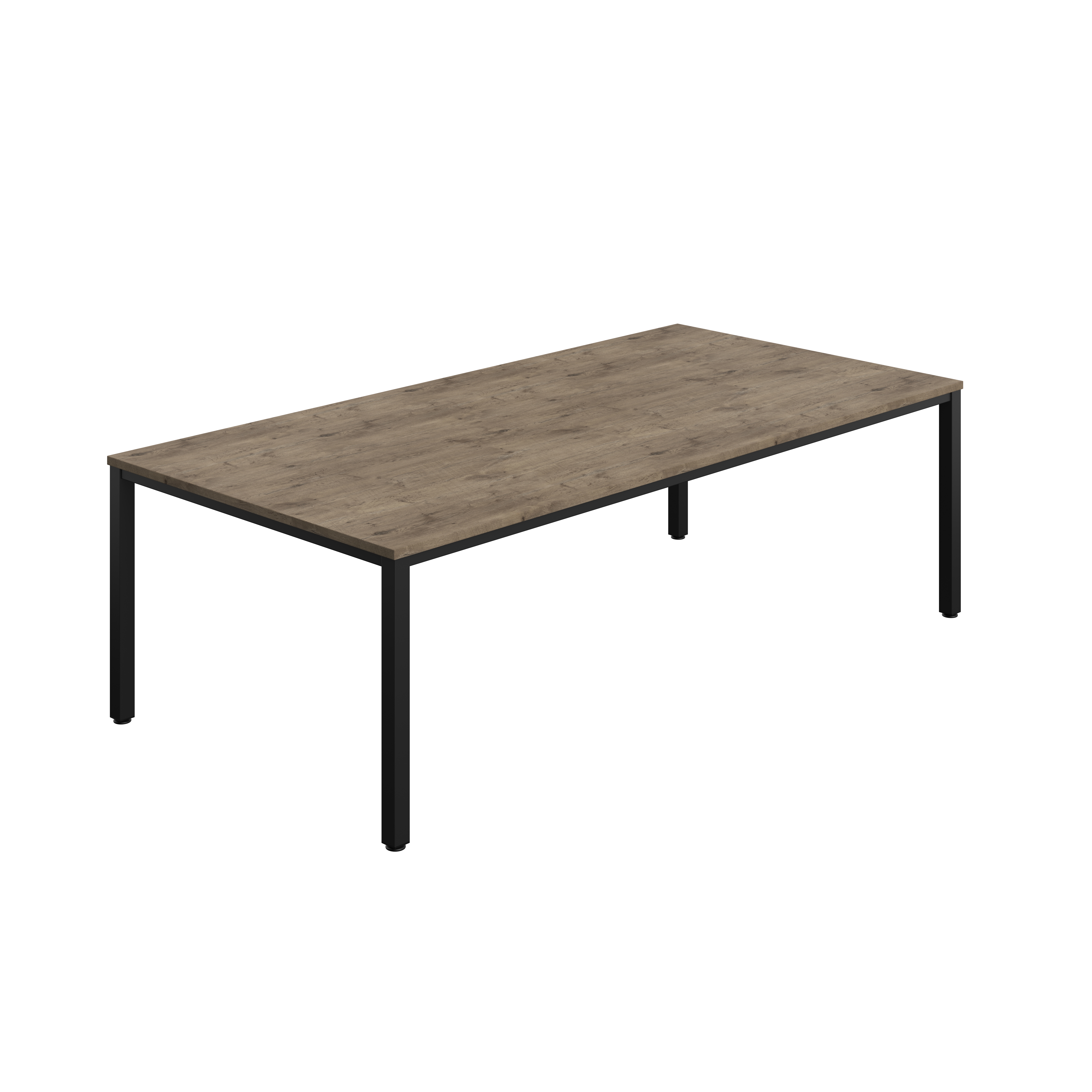 Fraction Infinity Rectangular Meeting Table (FSC) | 2400 X 1200 | Grey Nebraska Oak/Black