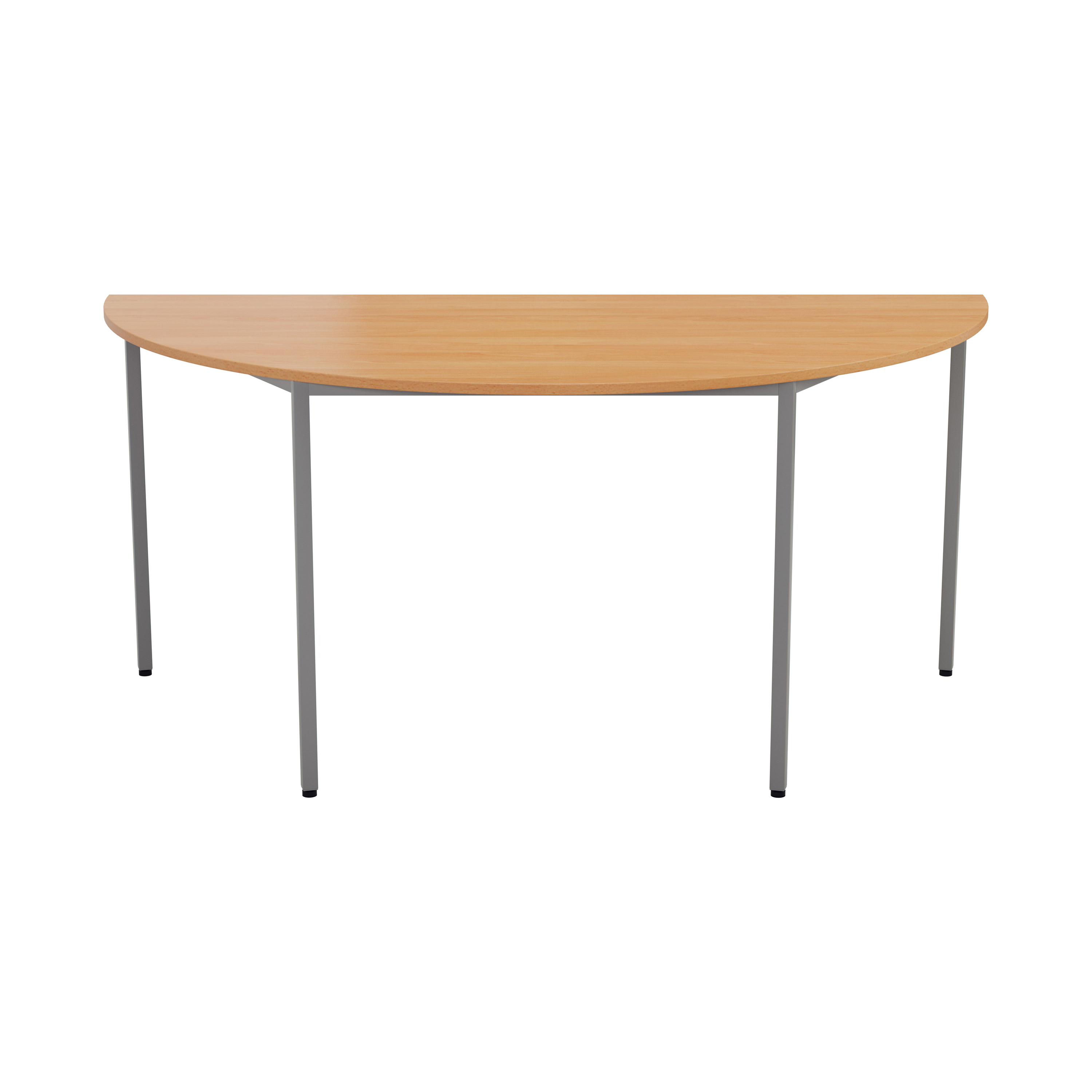 Semicircular Multipurpose Table | 1600 X 800 | Beech/Silver thumbnail 2