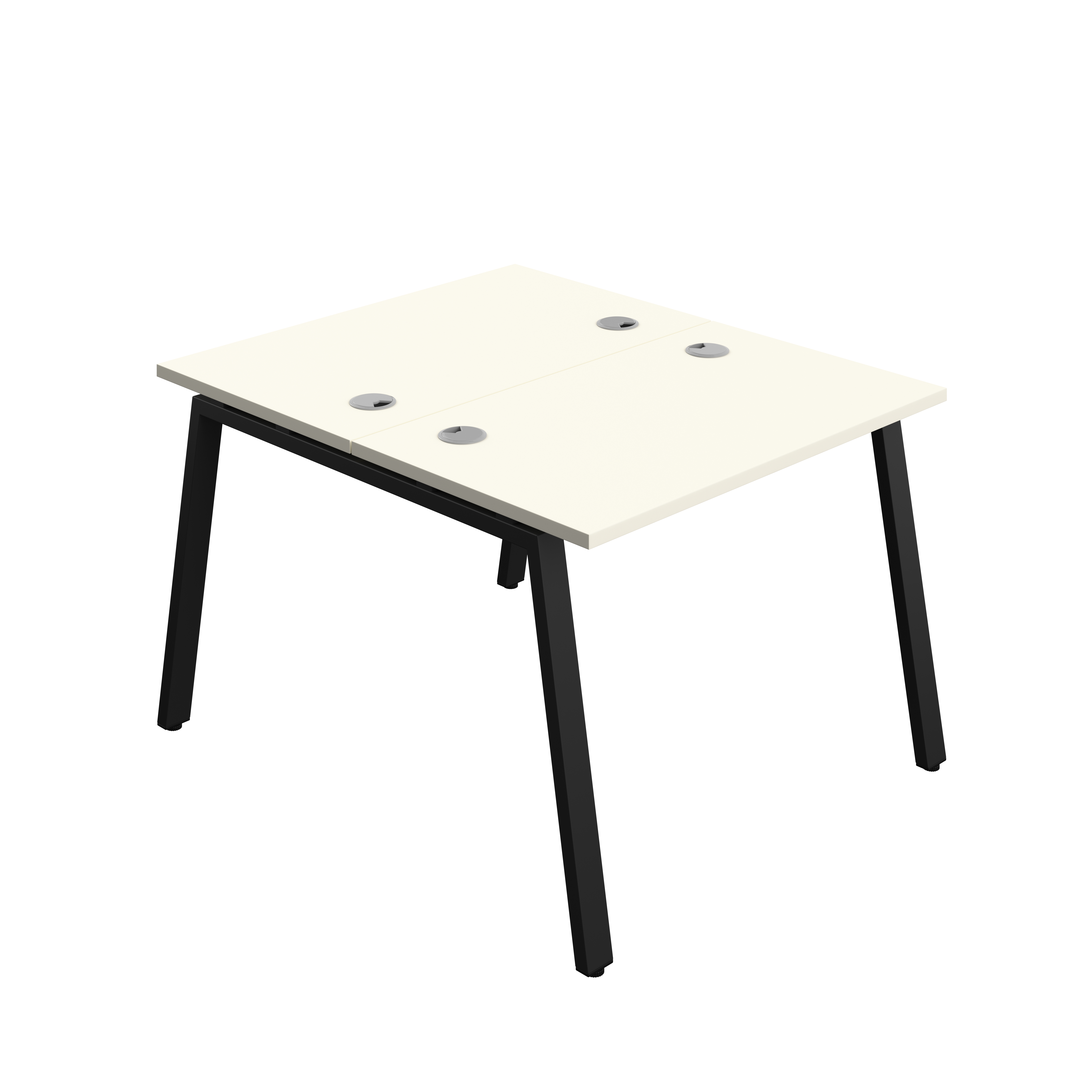 Synergy Bench with Cable Ports: 2 Person (FSC) : A-Frame Leg : 1000 | 600 | White/Black