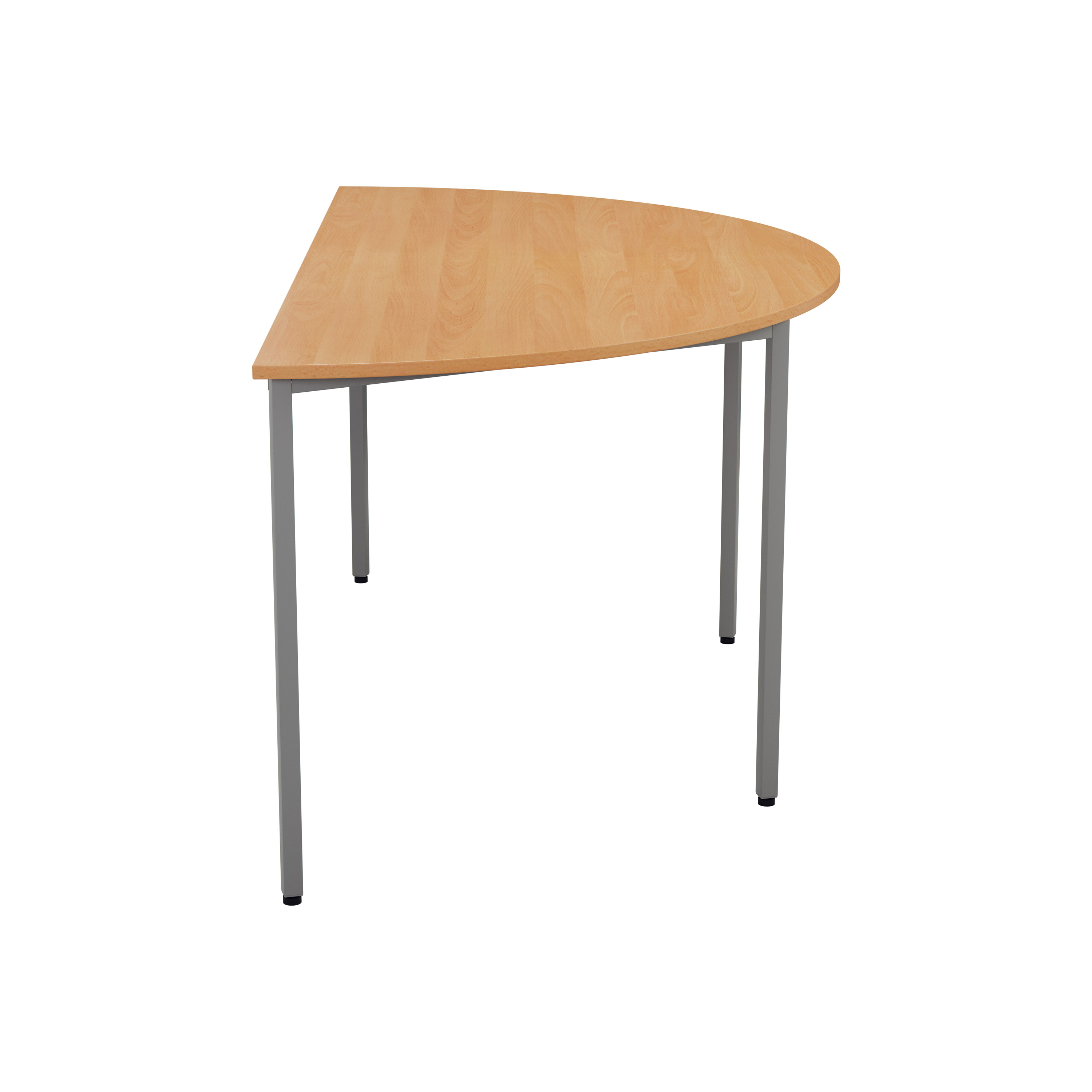 Semicircular Multipurpose Table | 1600 X 800 | Beech/Silver thumbnail 3