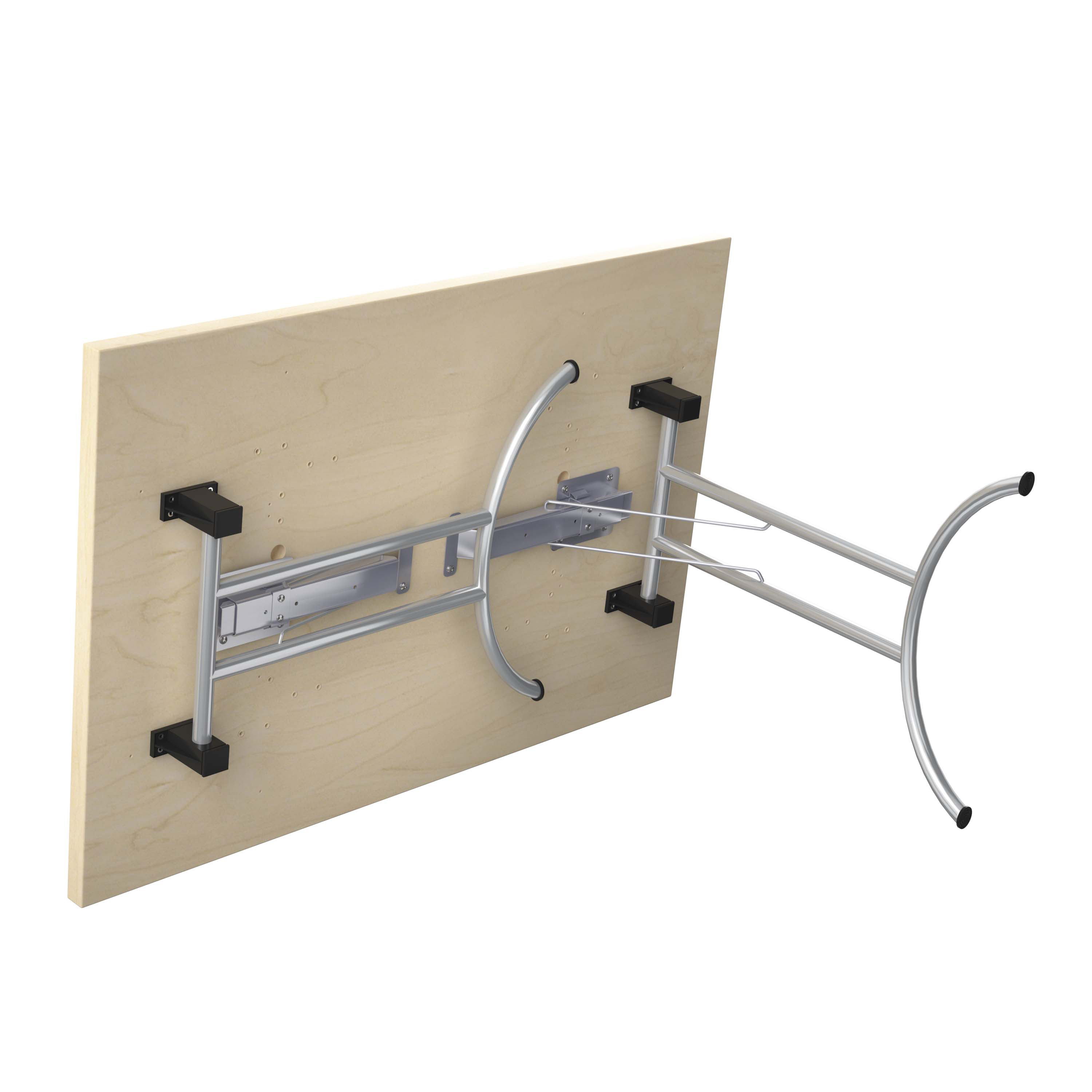 One Union Rectangular Folding Table (FSC) | 1200 X 800 | Maple/Chrome thumbnail 4