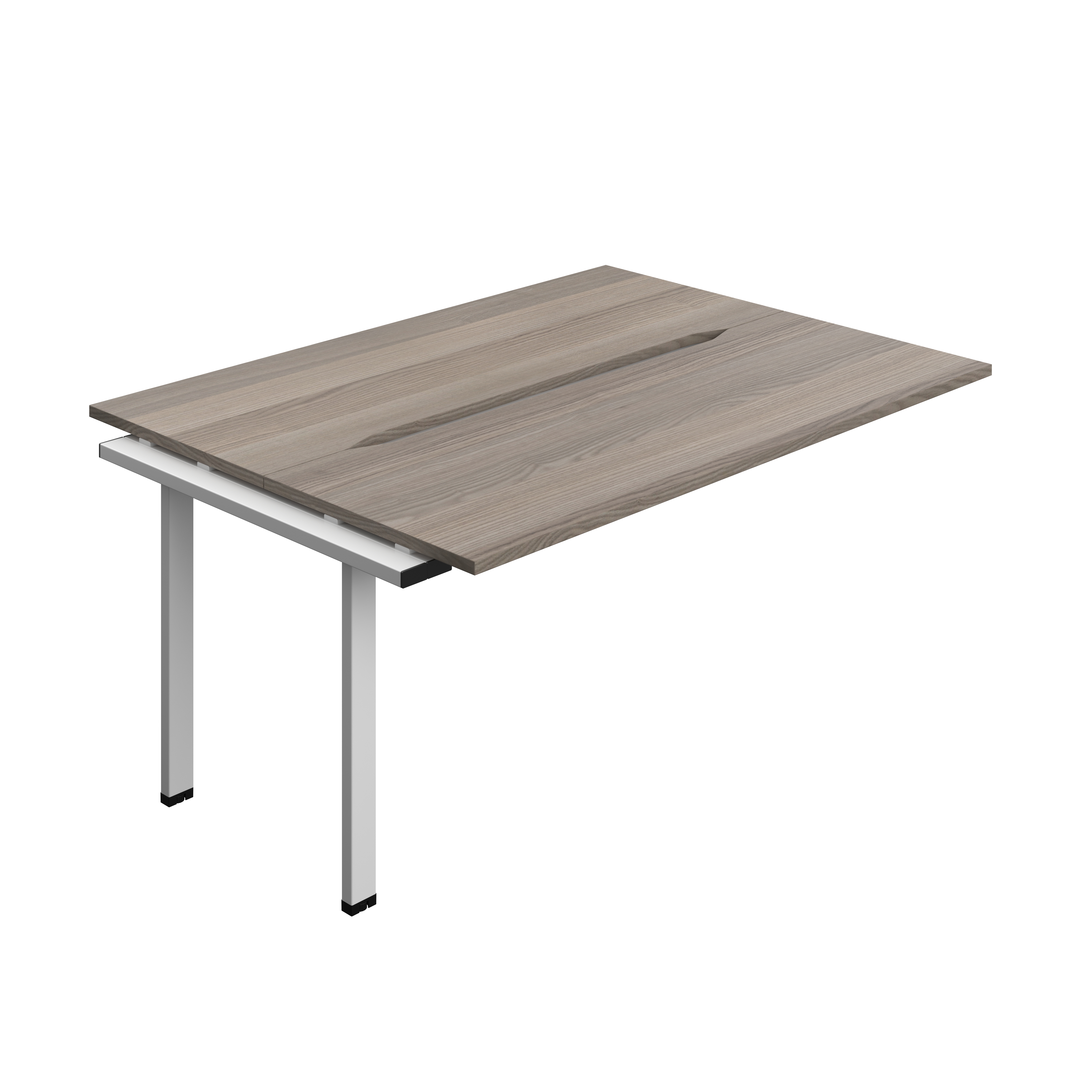 Synergy Bench Extension with Cut Out: 2 Person (FSC) : 1600 | 600 | Grey Oak/Silver