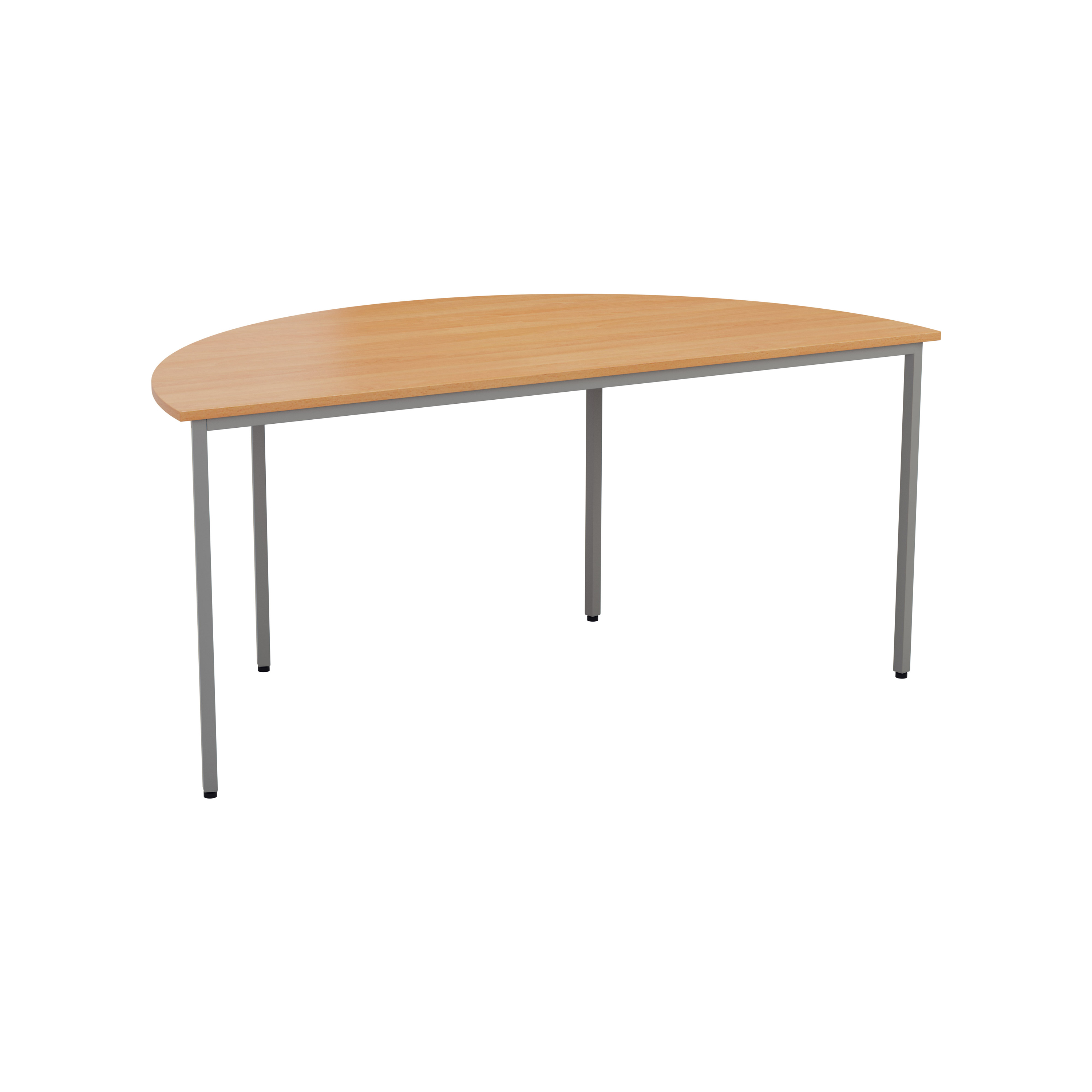 Semicircular Multipurpose Table | 1600 X 800 | Beech/Silver thumbnail 4