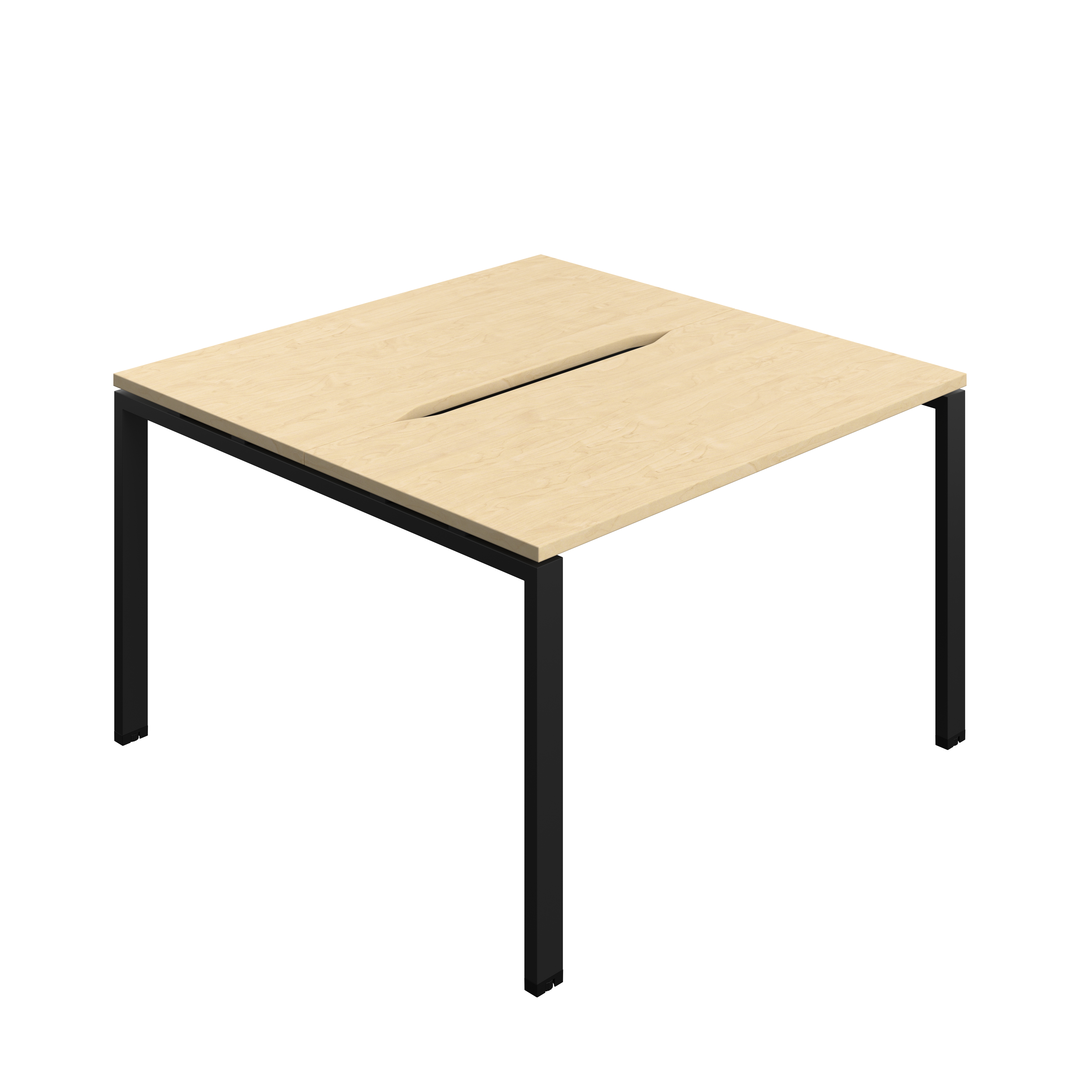 Synergy Bench with Cut Out: 2 Person (FSC) : Goal Post Leg : 1200 | 700 | Maple/Black