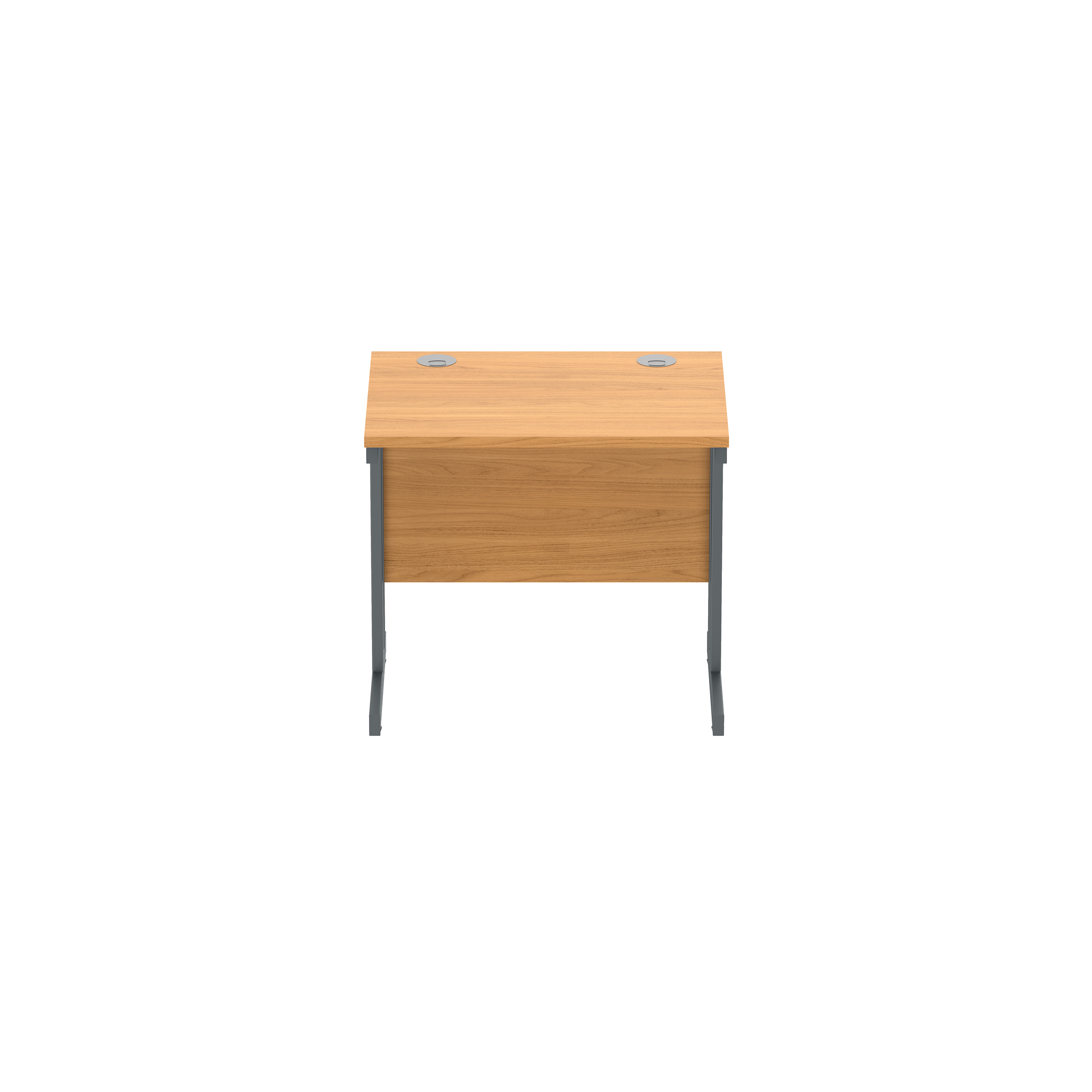 Office Rectangular Desk with Steel Double Upright Cantilever Frame (FSC) | 800X600 | Norwegian Beech/Graphite thumbnail 3