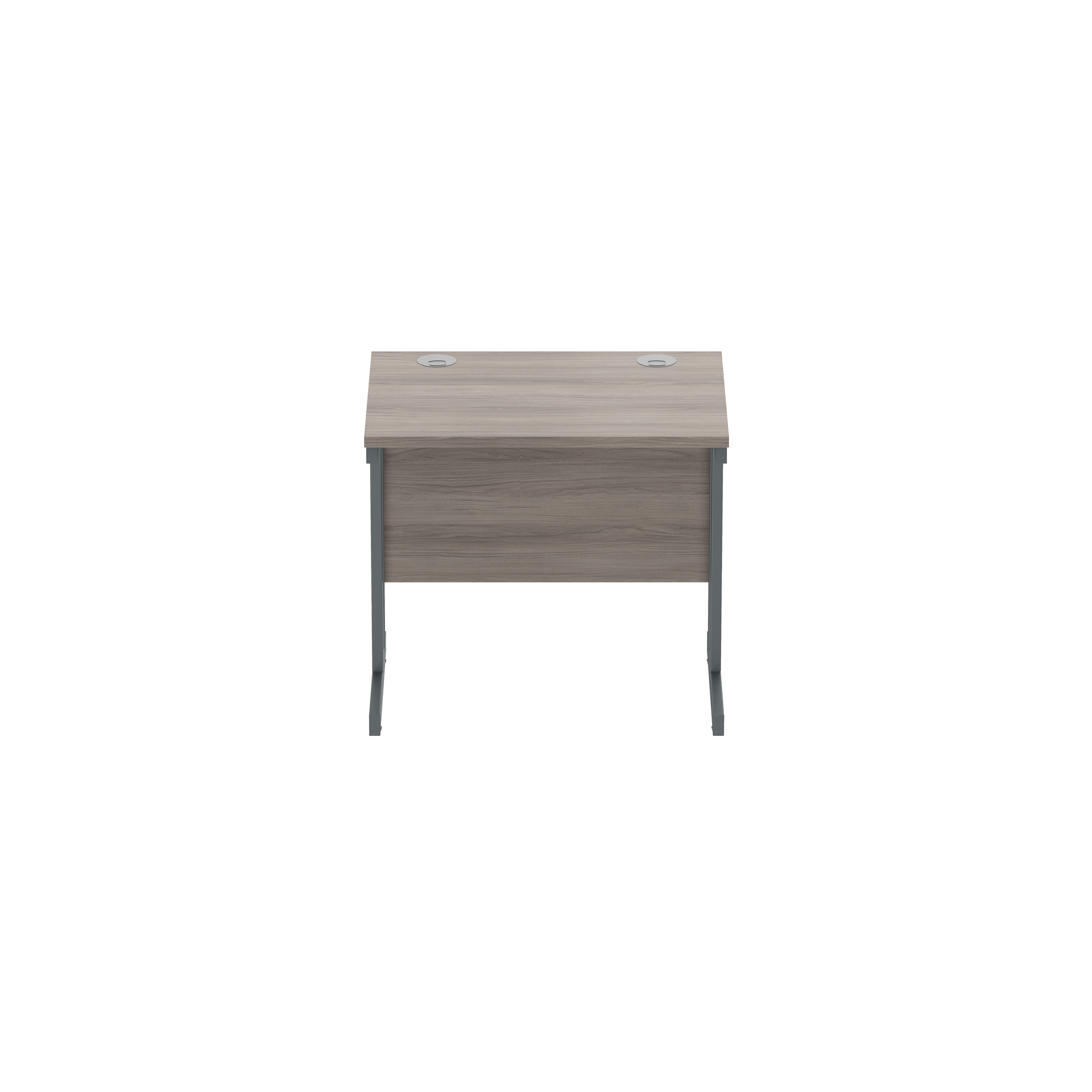 Office Rectangular Desk with Steel Double Upright Cantilever Frame (FSC) | 800X600 | Alaskan Grey Oak/Graphite thumbnail 3